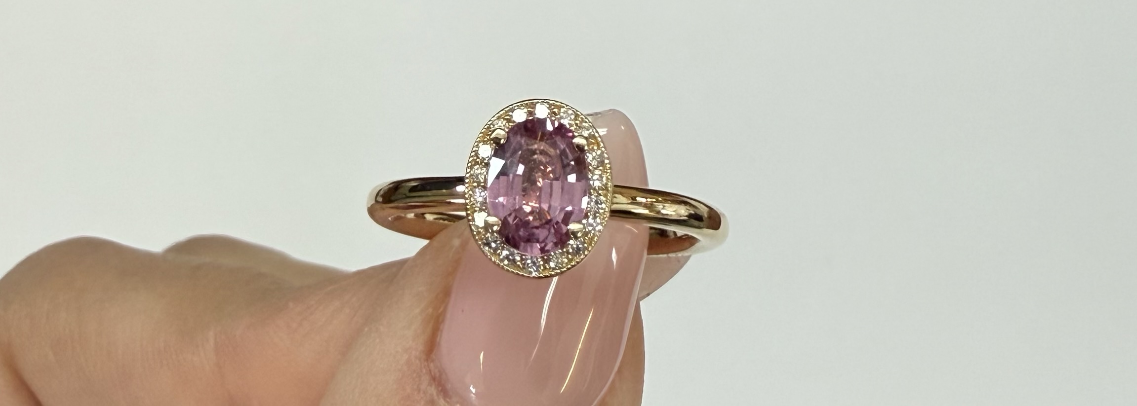 14k Yellow Gold Genuine .80 Cttw Pink Sapphire & Diamond Halo Ring - Image 51