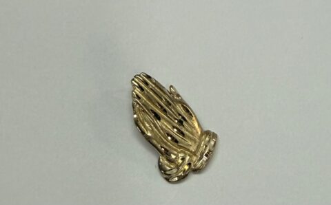 Vintage 14k Yellow Gold Praying Hands Pendant