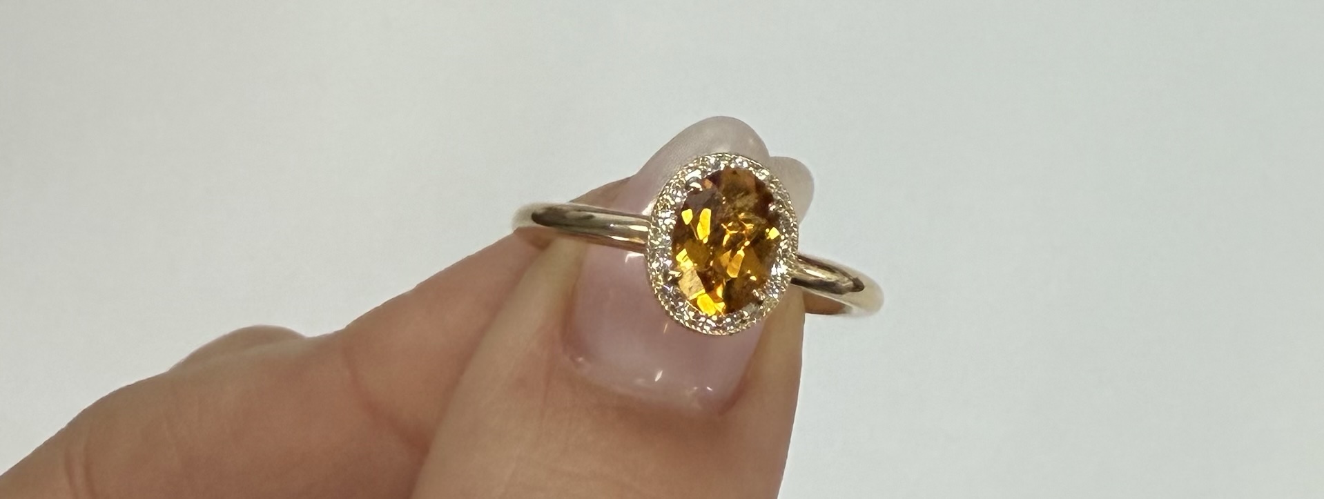 14k Yellow Gold Genuine .71 Cttw Citrine & Diamond Halo Ring - Image 21
