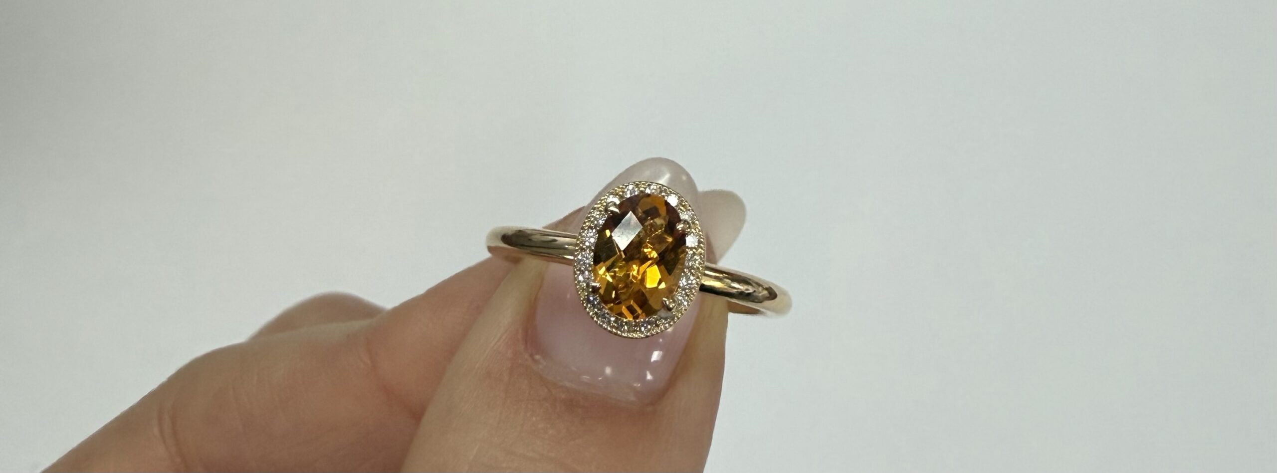 14k Yellow Gold Genuine .71 Cttw Citrine & Diamond Halo Ring - Image 22