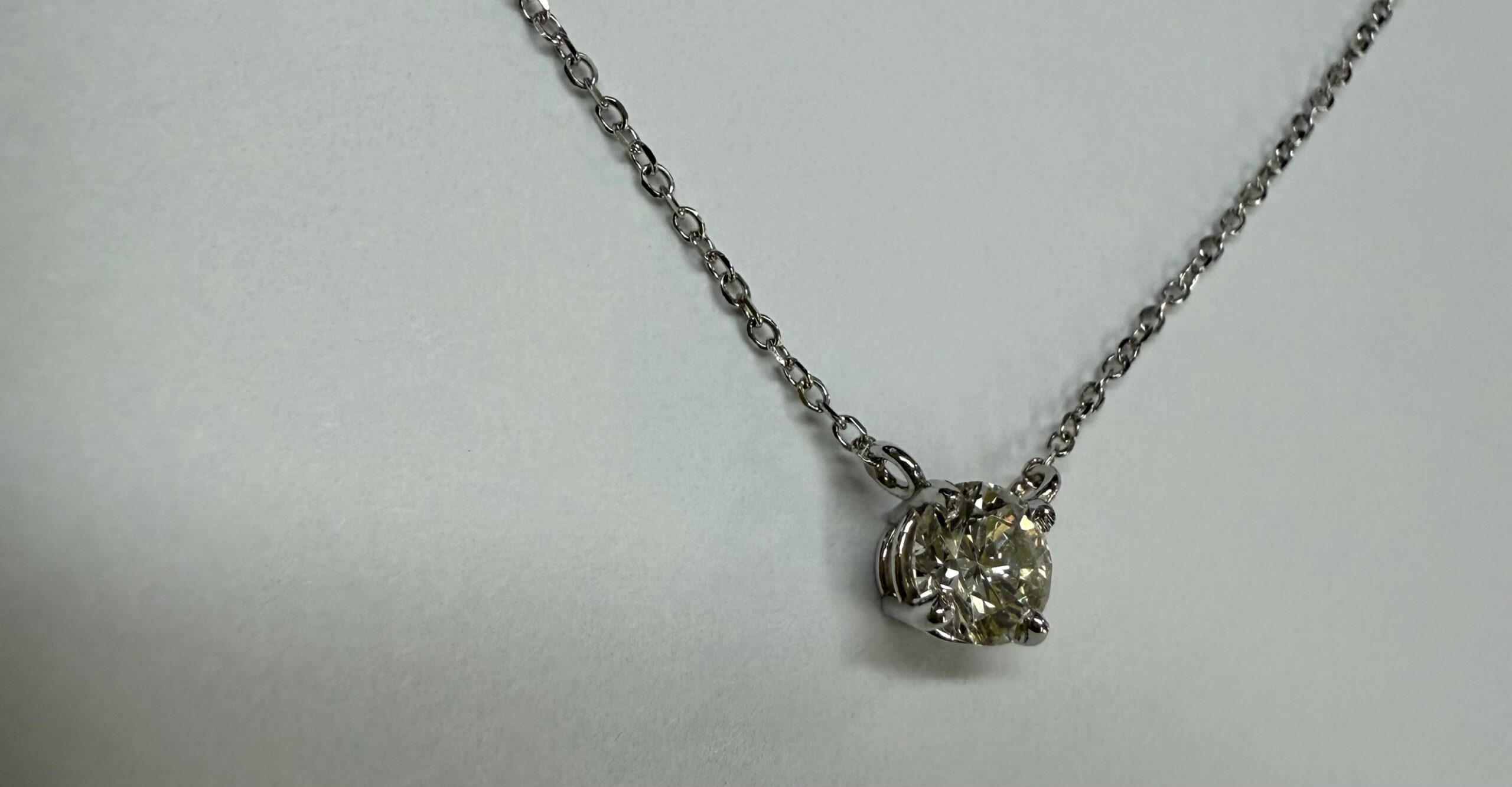 14k White Gold Genuine .42 Cttw Round Brilliant Cut Diamond Fixed Basket Pendant - Image 8