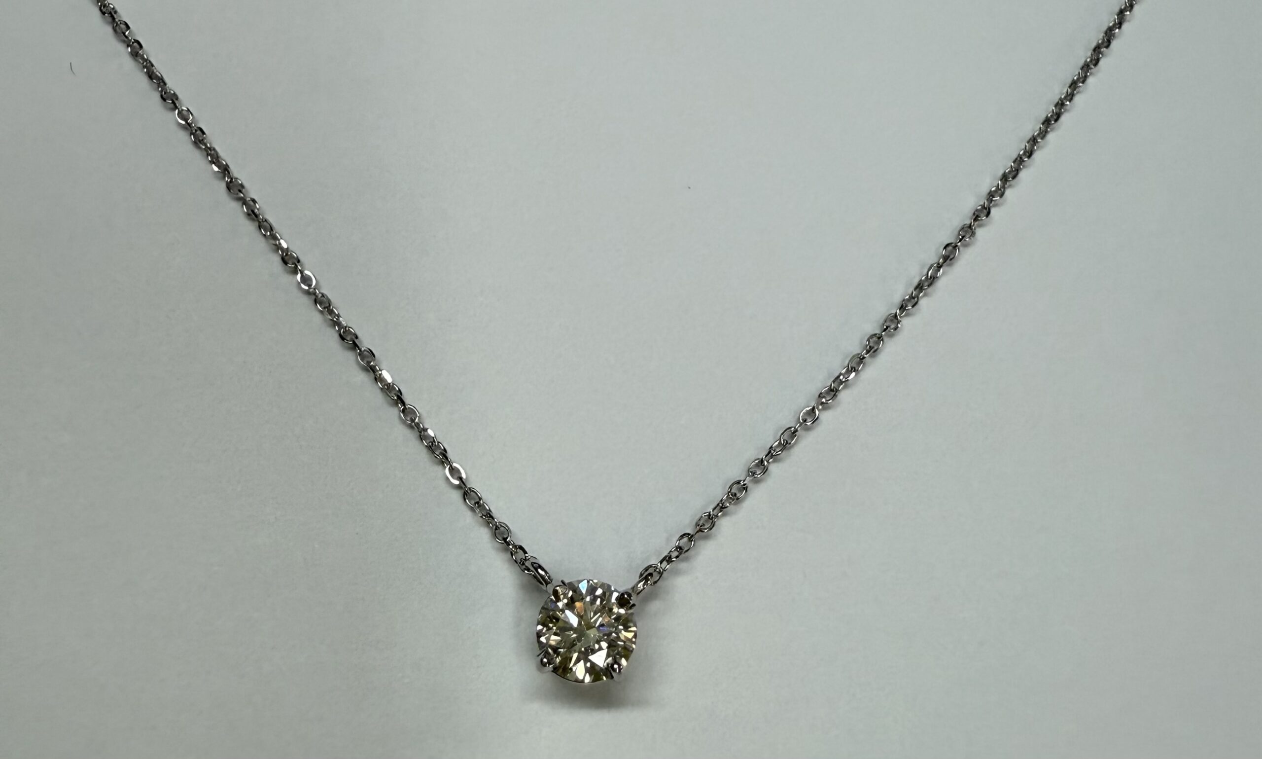 14k White Gold Genuine .42 Cttw Round Brilliant Cut Diamond Fixed Basket Pendant - Image 9