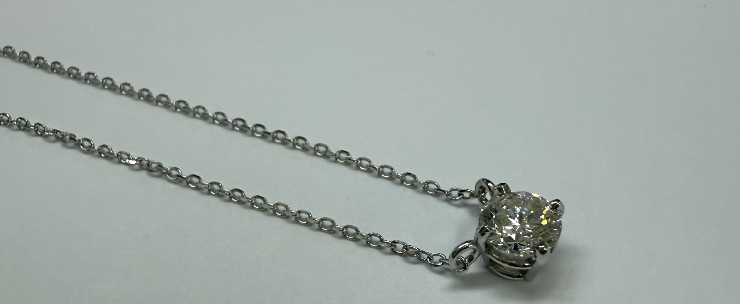 14k White Gold Genuine .42 Cttw Round Brilliant Cut Diamond Fixed Basket Pendant - Image 15