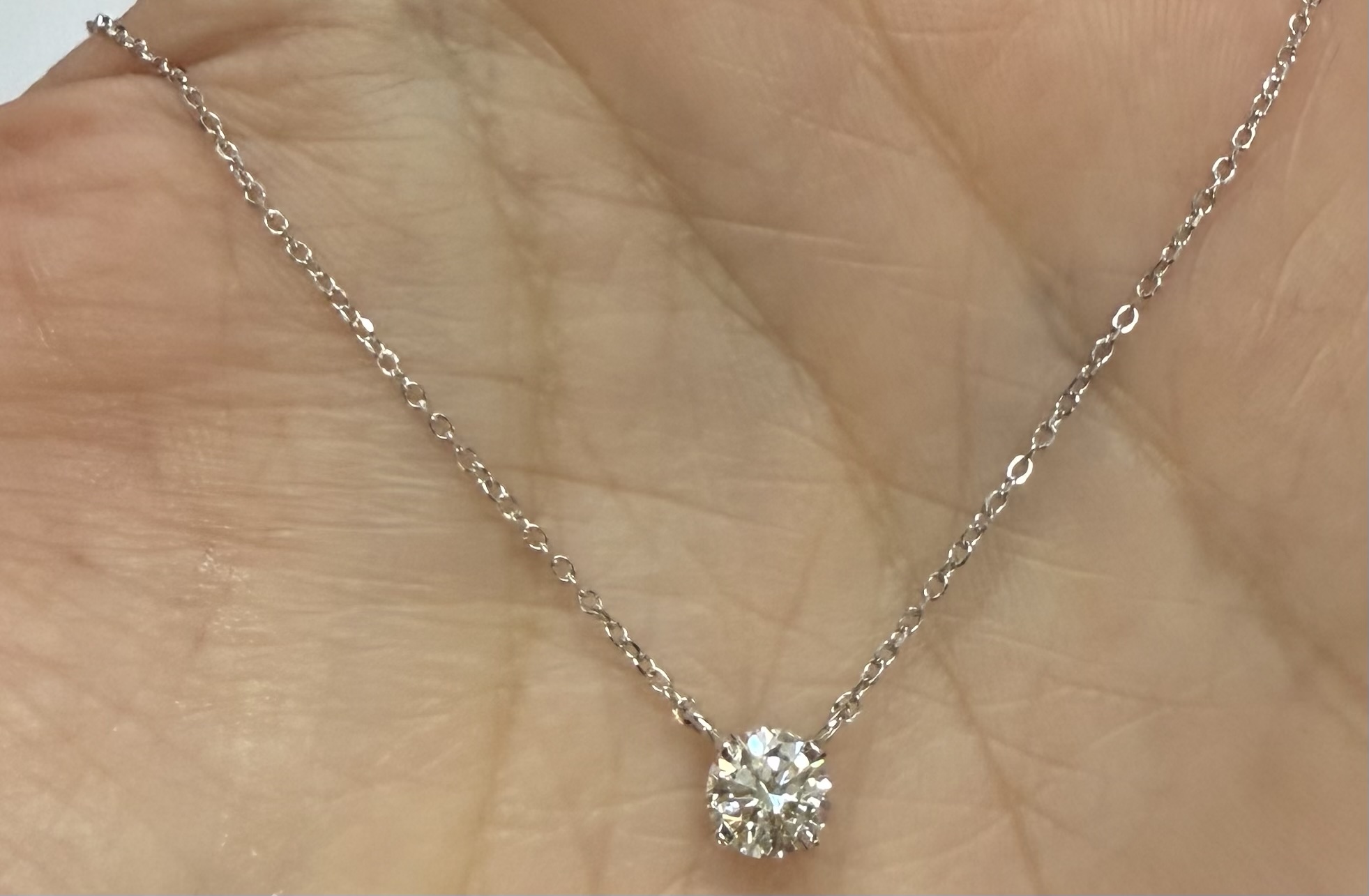 14k White Gold Genuine .42 Cttw Round Brilliant Cut Diamond Fixed Basket Pendant - Image 18