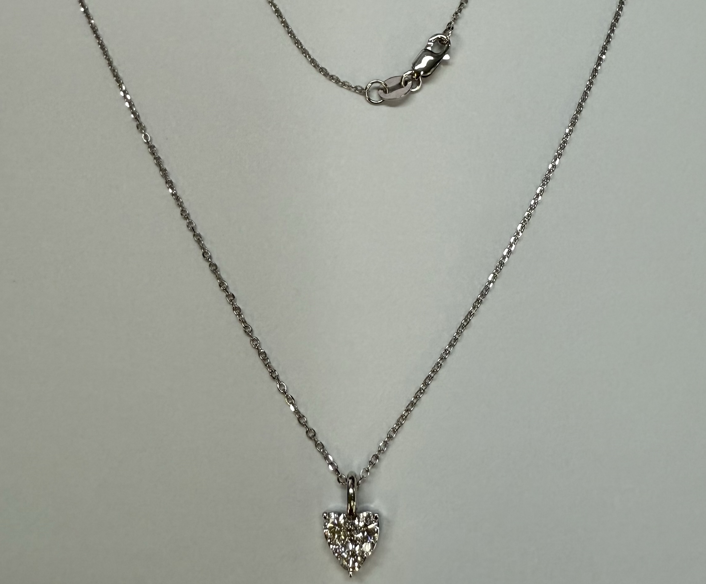 14k White Gold Genuine .22 Cttw Round Brilliant Cut Diamond Heart Shaped Cluster Pendant - Image 2