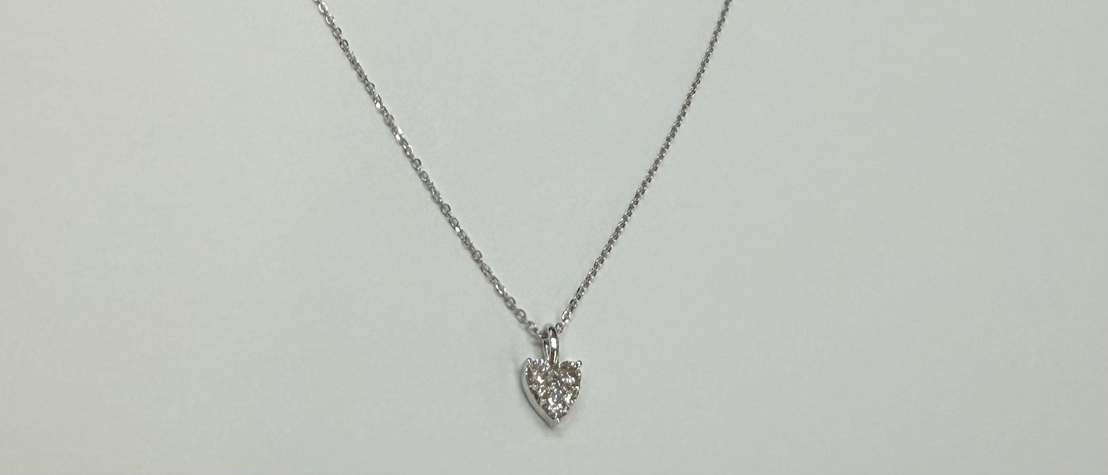 14k White Gold Genuine .22 Cttw Round Brilliant Cut Diamond Heart Shaped Cluster Pendant - Image 13