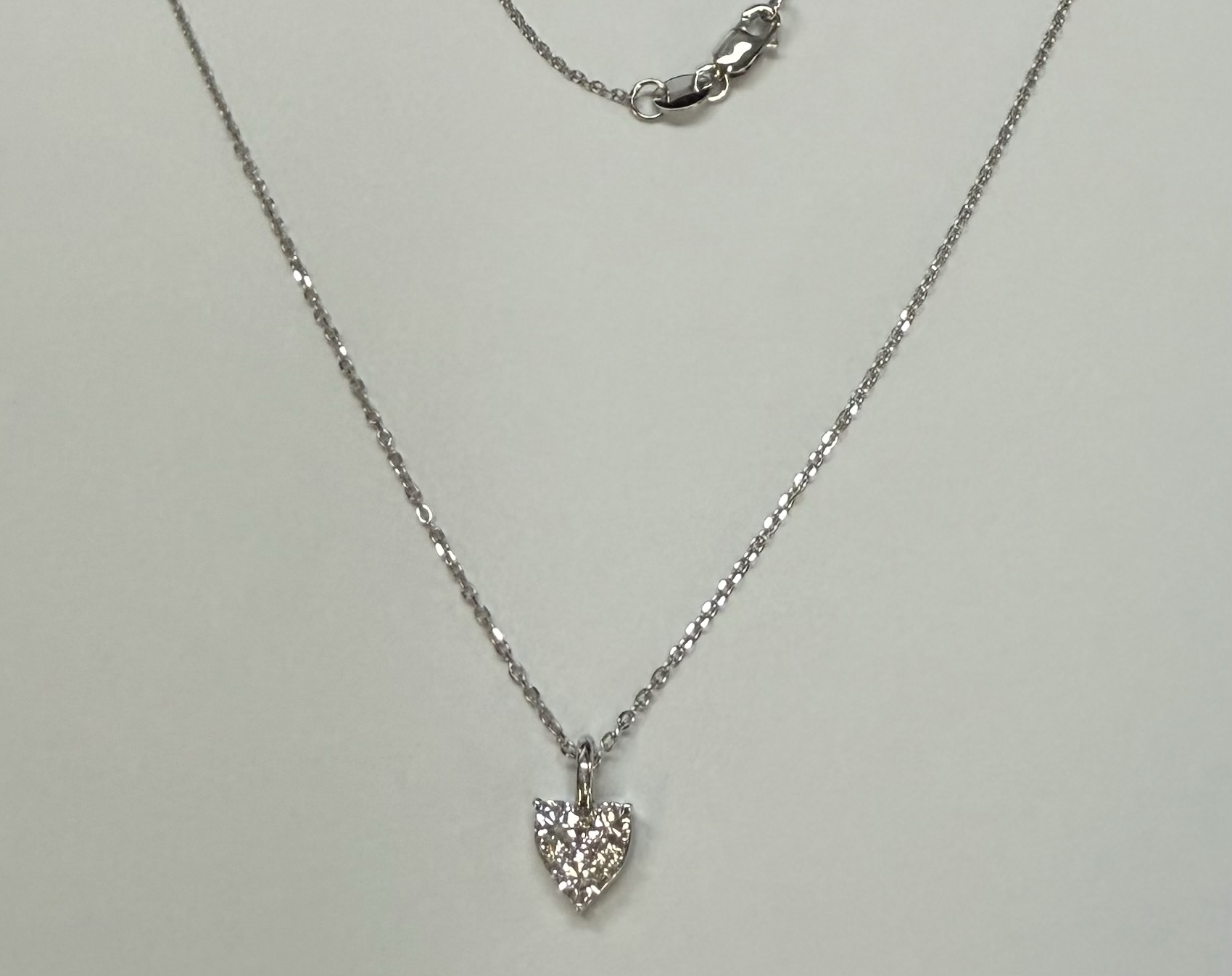 14k White Gold Genuine .22 Cttw Round Brilliant Cut Diamond Heart Shaped Cluster Pendant - Image 14