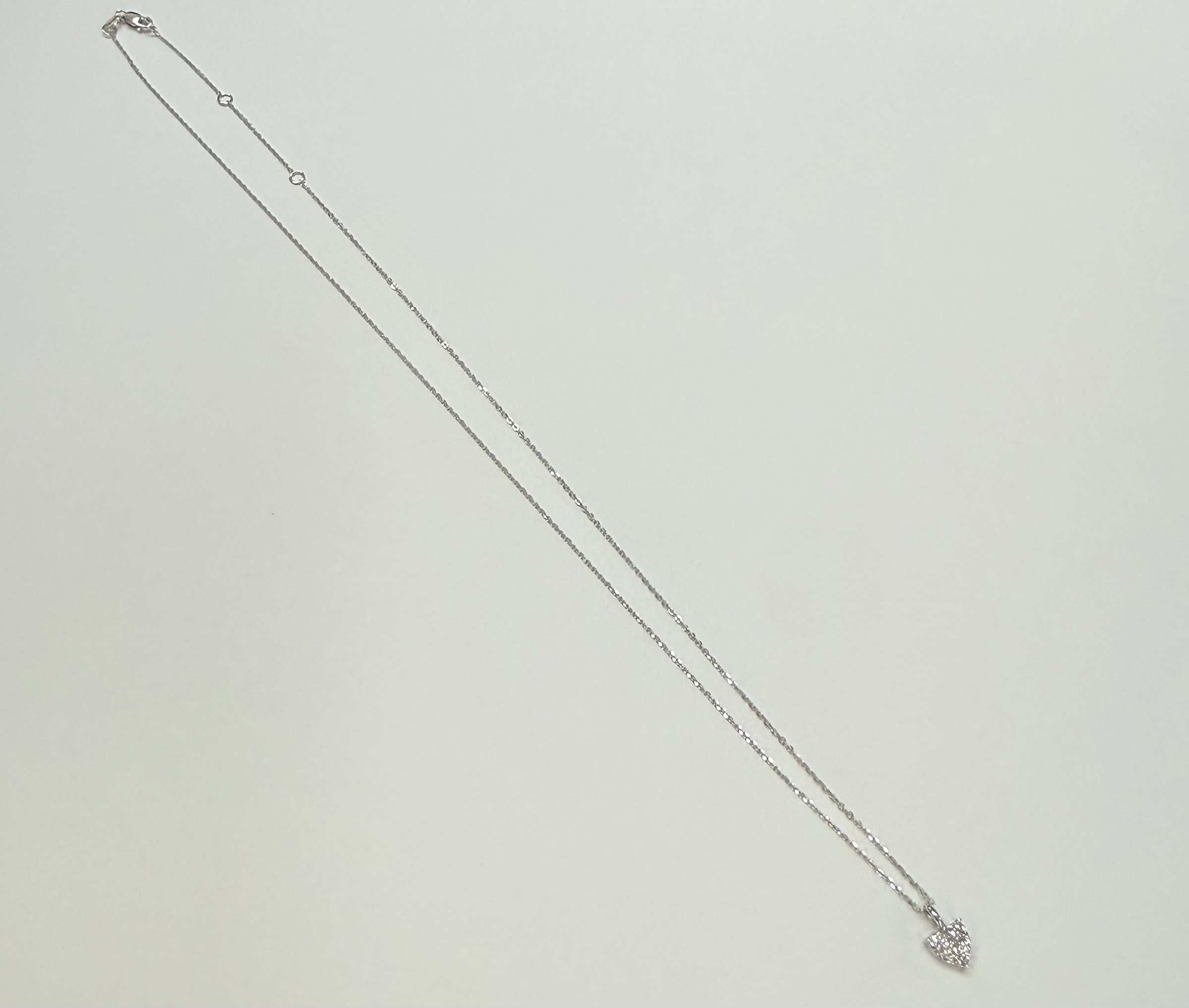 14k White Gold Genuine .22 Cttw Round Brilliant Cut Diamond Heart Shaped Cluster Pendant - Image 16