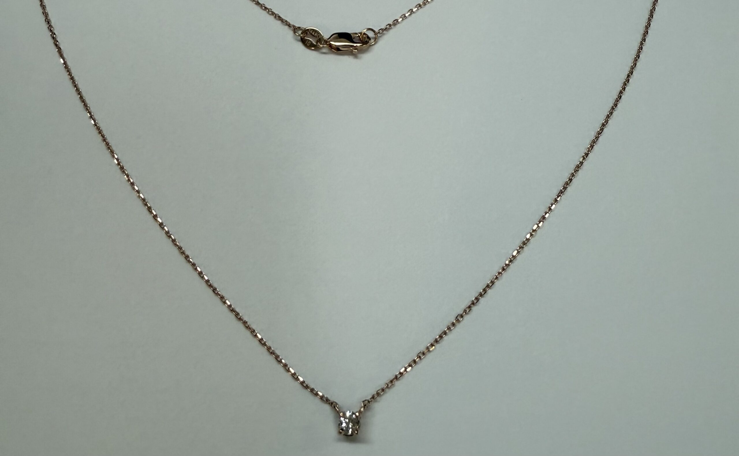 14k Rose Gold Genuine .10 Cttw Round Brilliant Cut Diamond Fixed Basket Set Pendant - Image 16