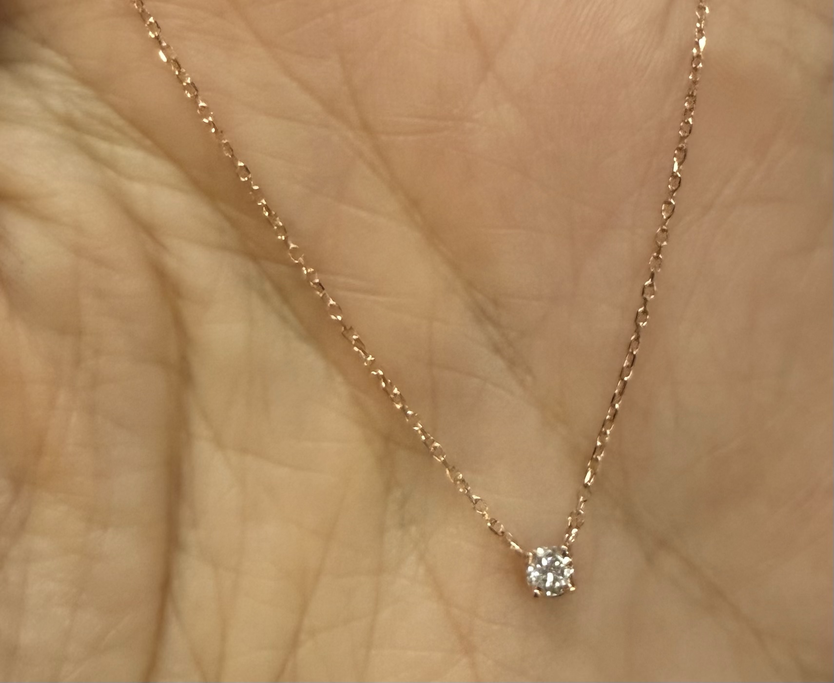 14k Rose Gold Genuine .10 Cttw Round Brilliant Cut Diamond Fixed Basket Set Pendant - Image 9