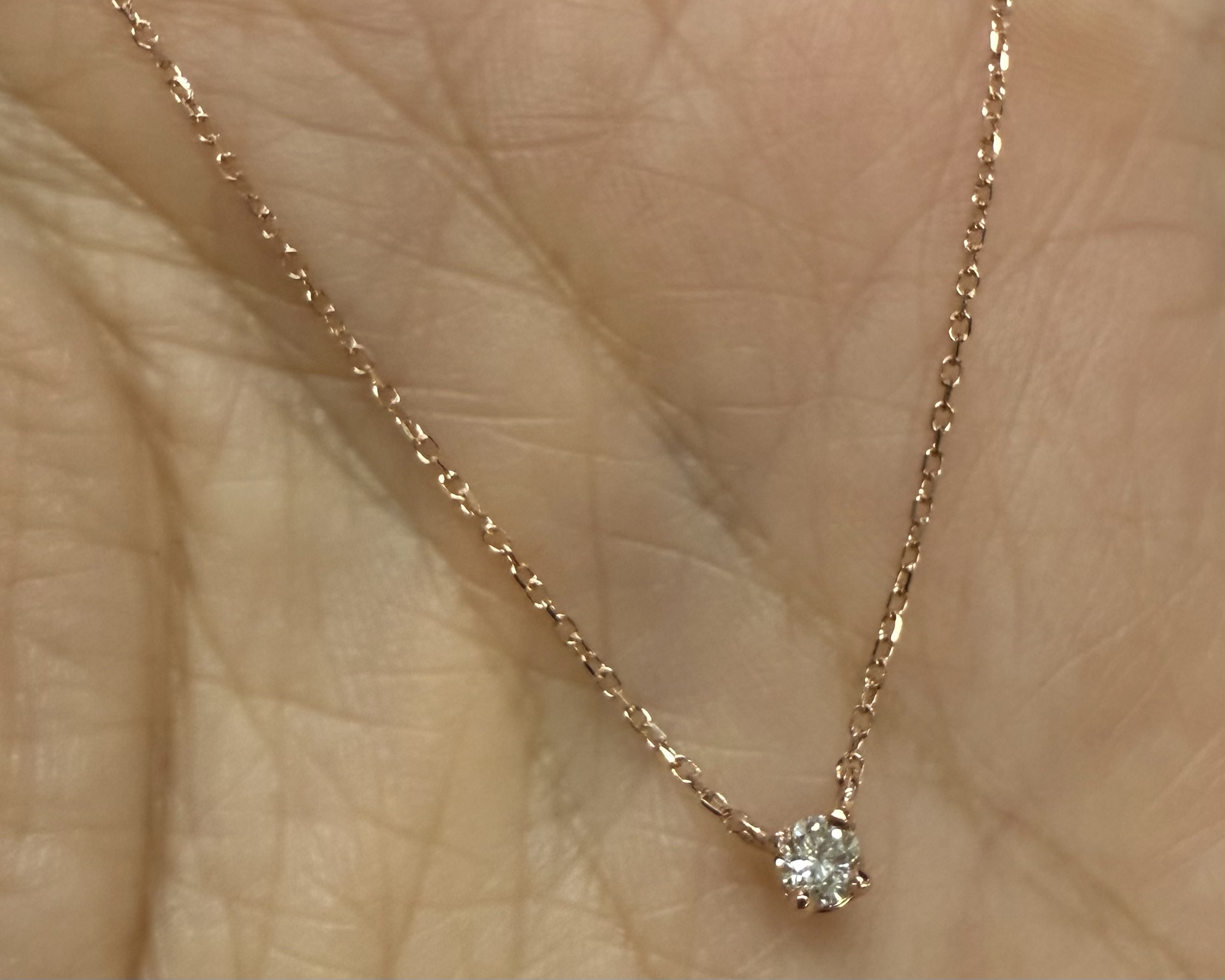 14k Rose Gold Genuine .10 Cttw Round Brilliant Cut Diamond Fixed Basket Set Pendant - Image 8