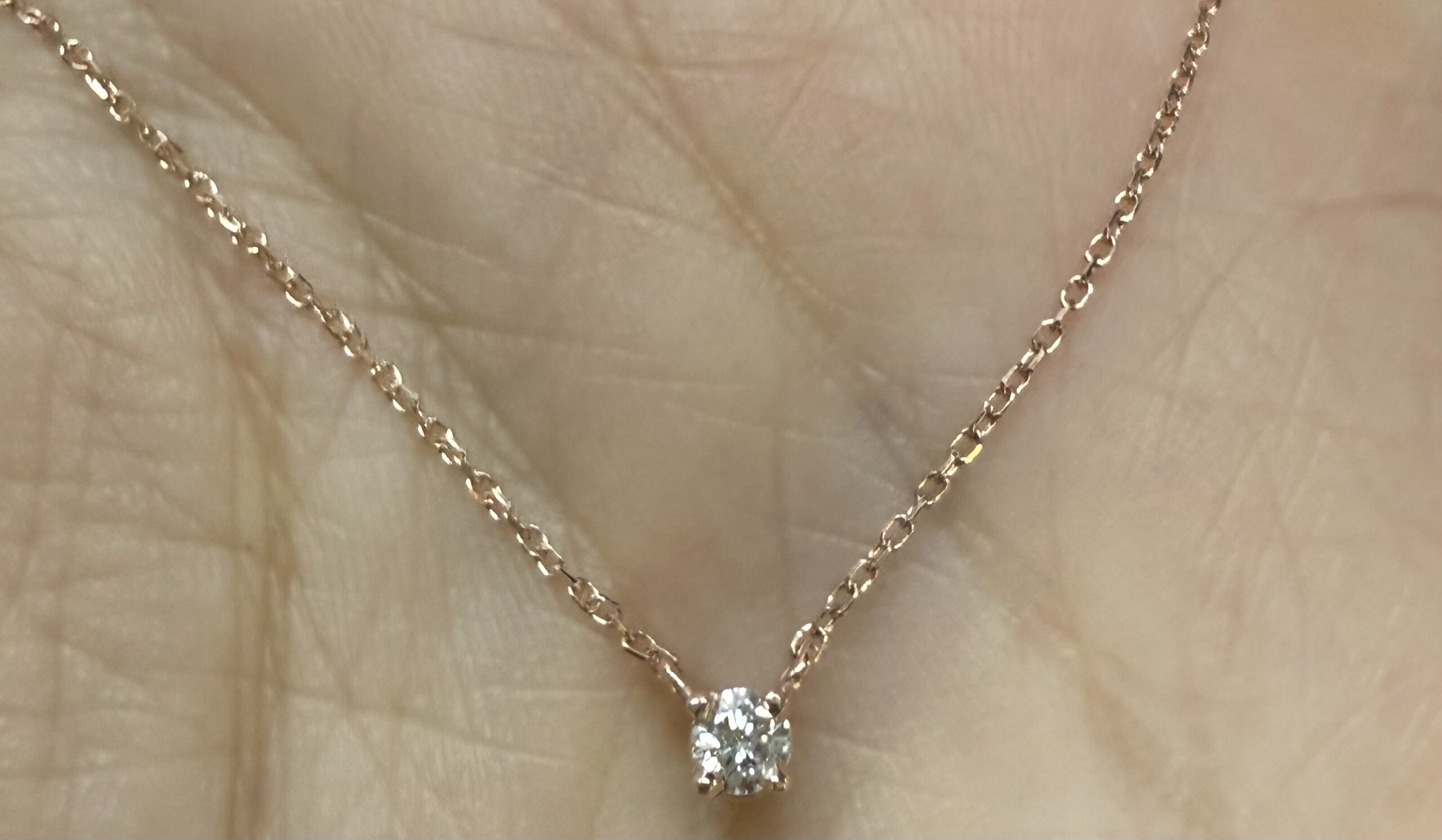 14k Rose Gold Genuine .10 Cttw Round Brilliant Cut Diamond Fixed Basket Set Pendant - Image 2