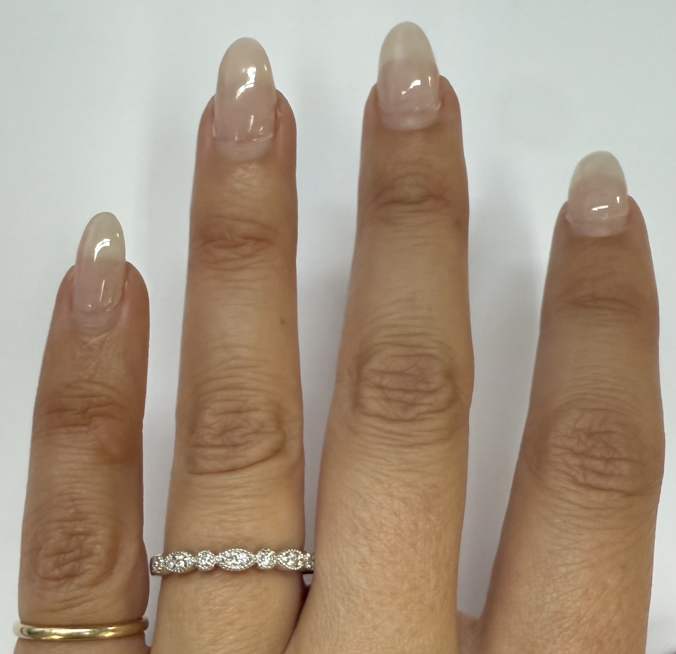 14k White Gold Genuine .13 Cttw Round Brilliant Cut Diamond Band - Image 29