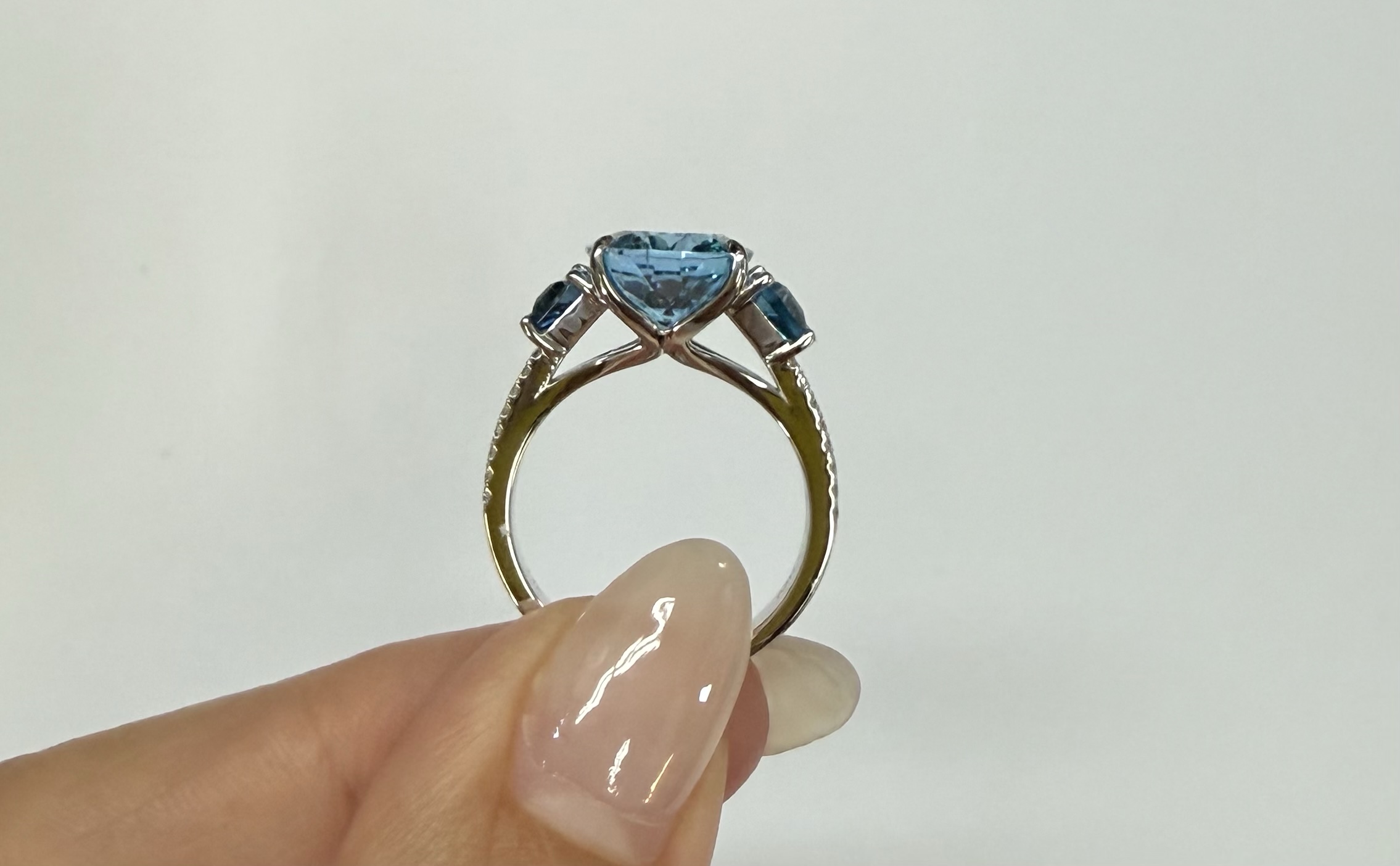 14k White Gold Genuine 4.95 Cttw Blue Topaz & 1.47 Cttw Genuine London Blue Topaz Ring - Image 28