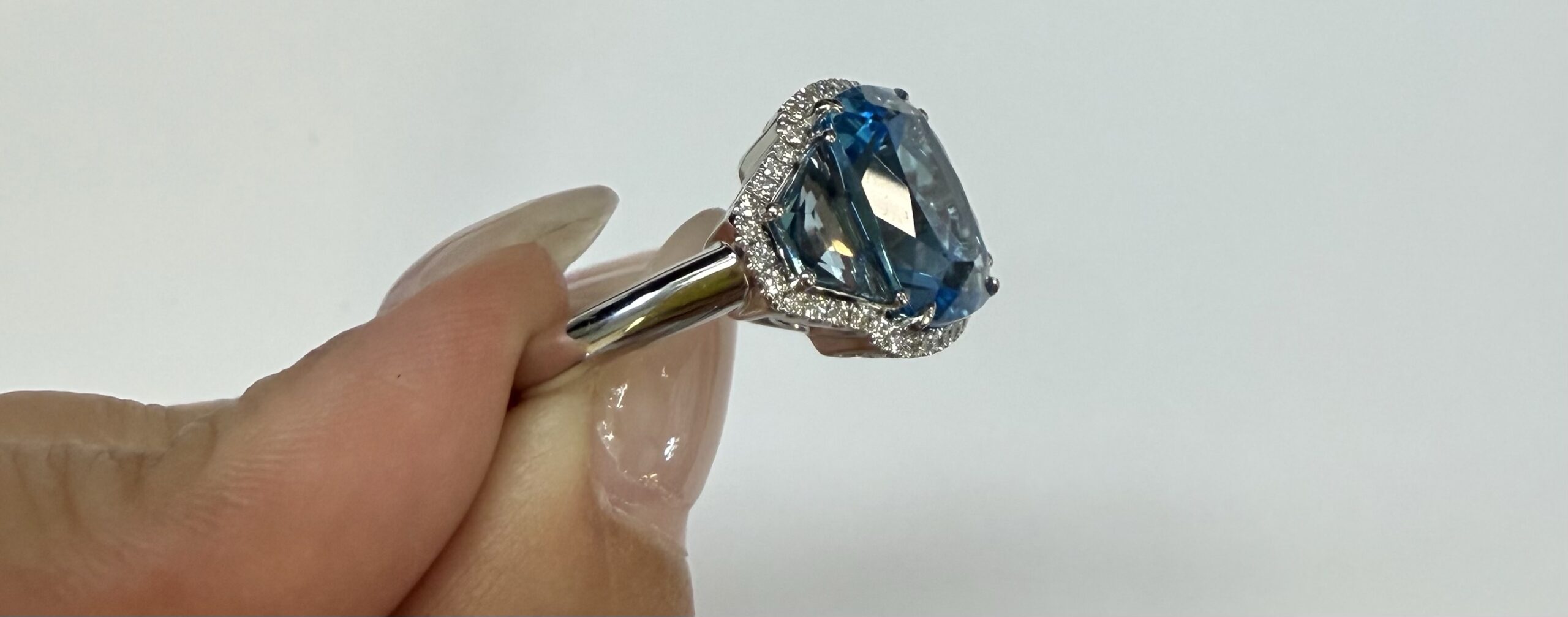 14k White Gold Genuine 6.06 Blue Topaz & 1.47 Cttw Genuine London Blue Topaz Ring - Image 27