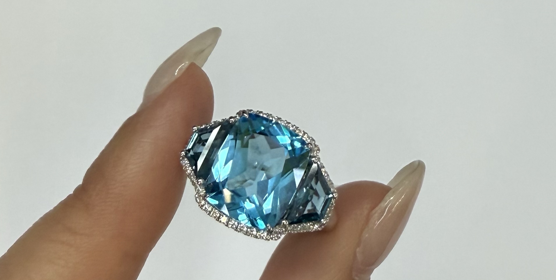 14k White Gold Genuine 6.06 Blue Topaz & 1.47 Cttw Genuine London Blue Topaz Ring - Image 43