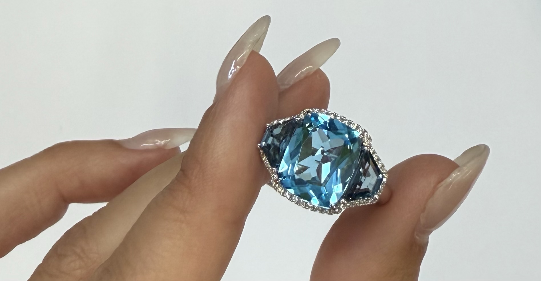 14k White Gold Genuine 6.06 Blue Topaz & 1.47 Cttw Genuine London Blue Topaz Ring - Image 49