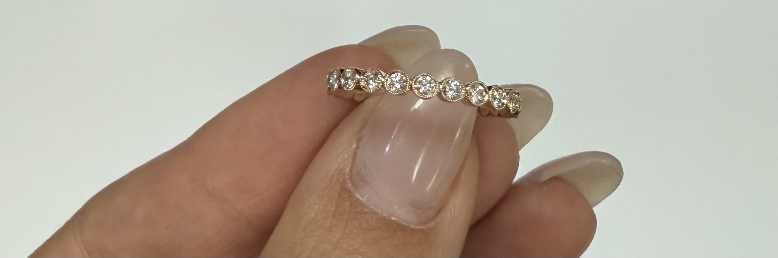 14k Rose Gold Genuine .55 Cttw Round Brilliant Cut Diamond Bezel Set Eternity Band - Image 7