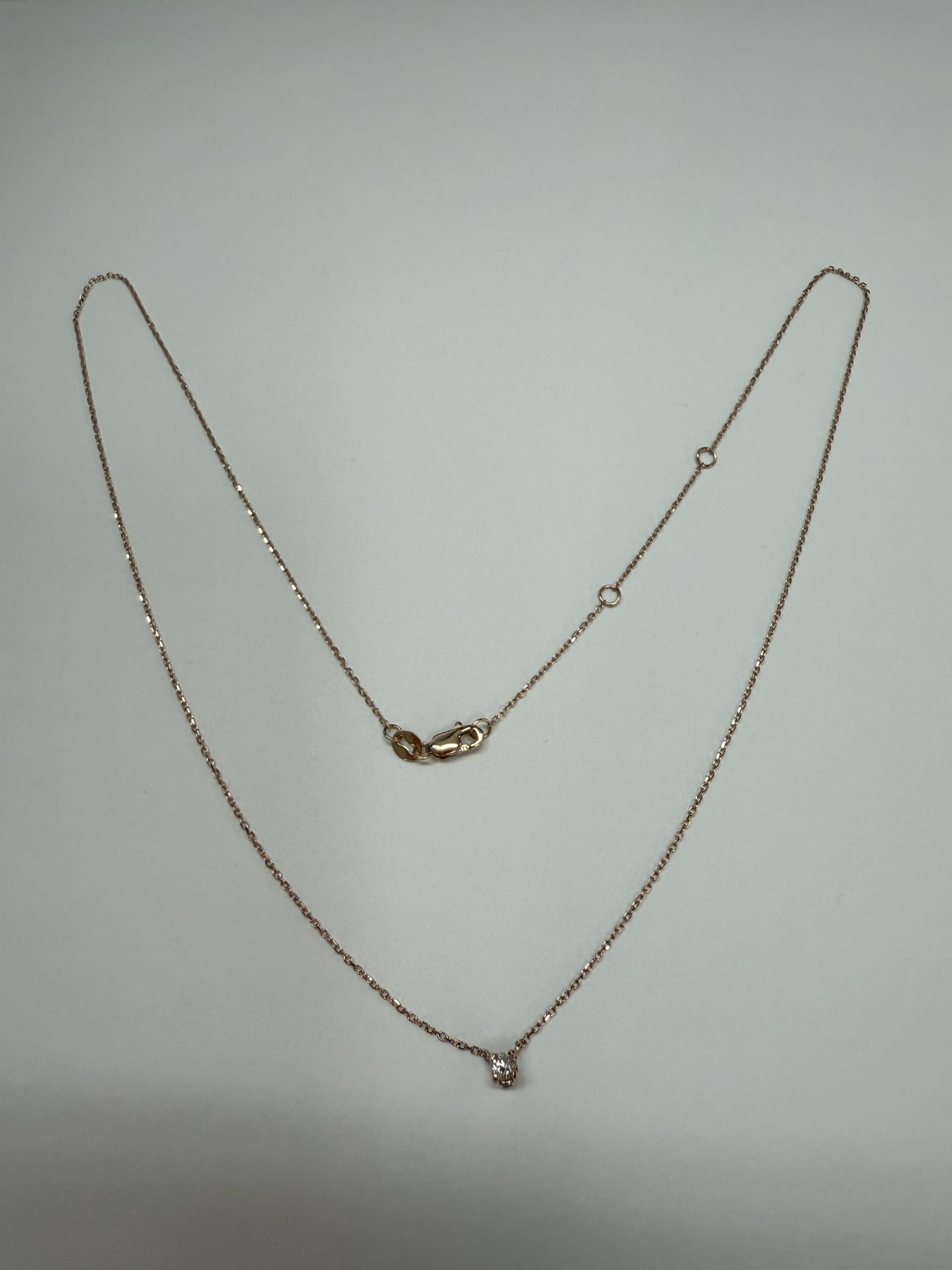 14k Rose Gold Genuine .10 Cttw Round Brilliant Cut Diamond Fixed Basket Set Pendant - Image 18