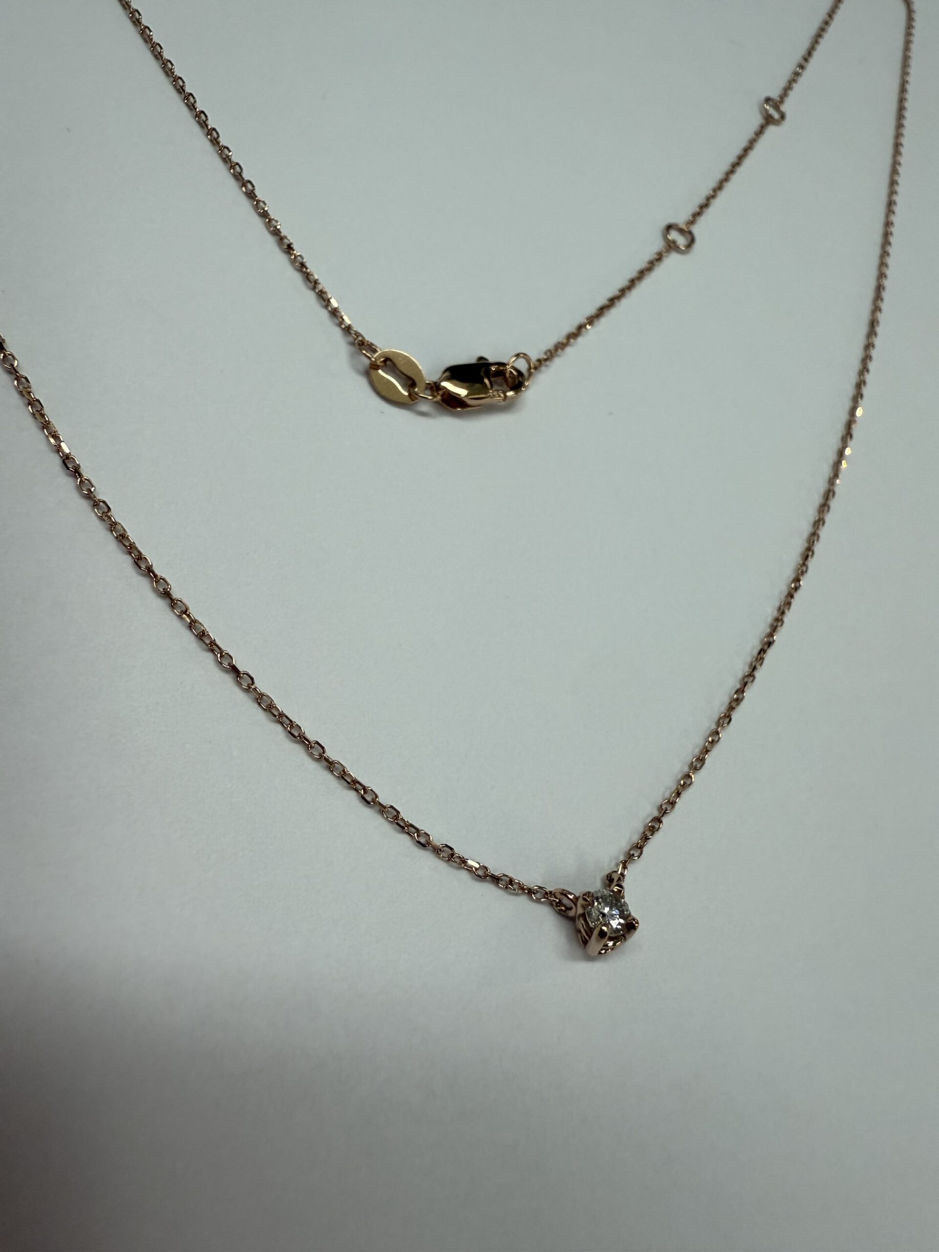 14k Rose Gold Genuine .10 Cttw Round Brilliant Cut Diamond Fixed Basket Set Pendant - Image 20