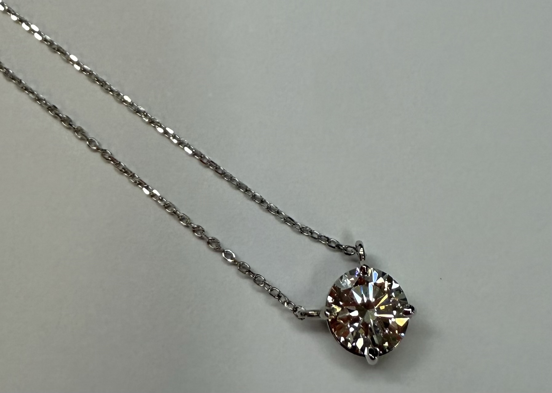 14k White Gold Genuine Lab Grown 1.02 Cttw Round Brilliant Cut Diamond Fixed Basket Set Pendant - Image 23