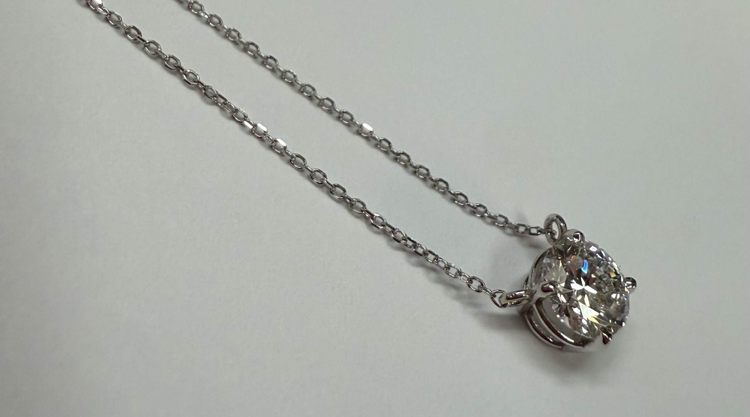 14k White Gold Genuine Lab Grown 1.02 Cttw Round Brilliant Cut Diamond Fixed Basket Set Pendant - Image 25