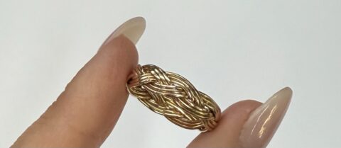 Vintage 14k Yellow Gold 6 MM Braided Band