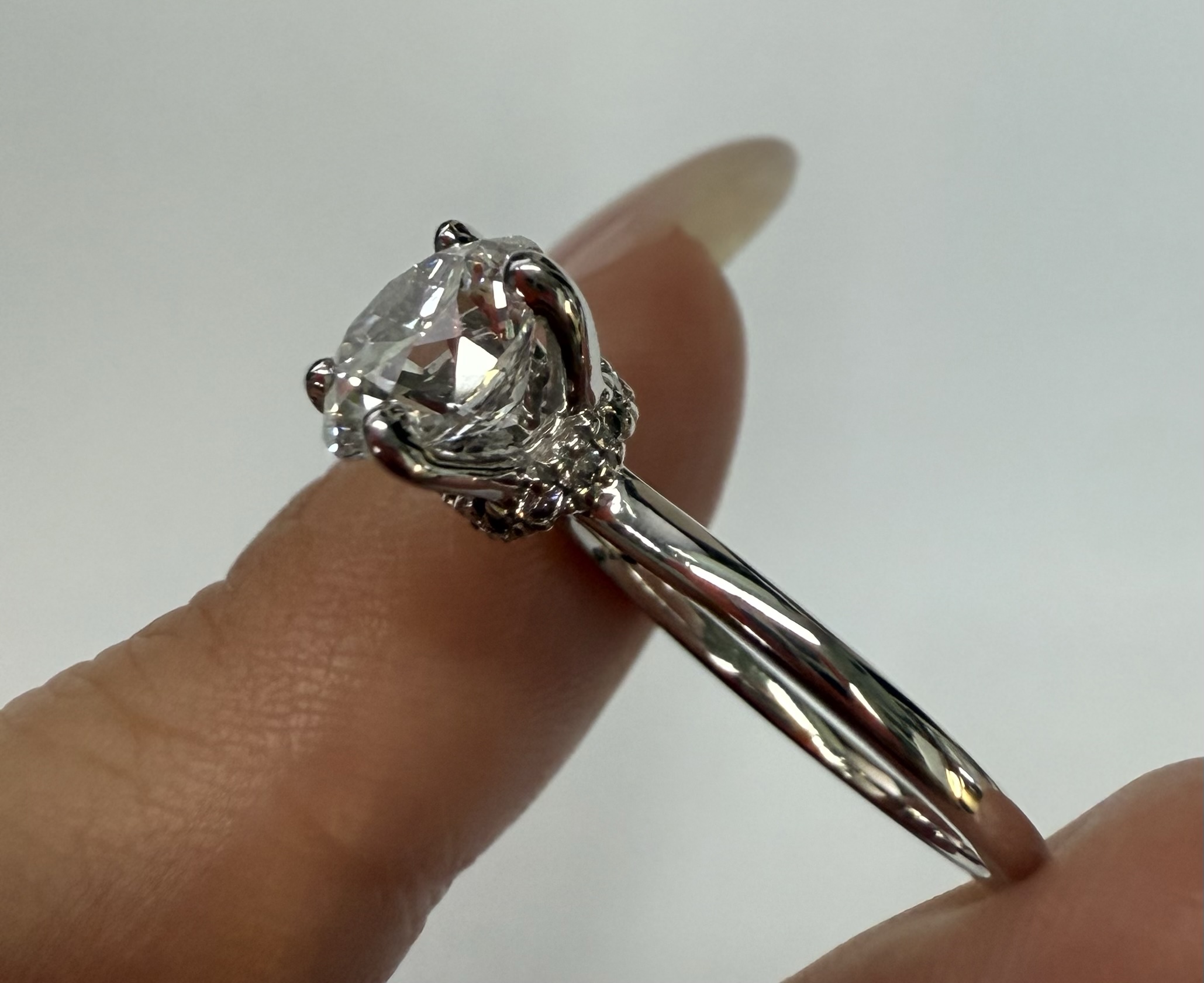 14k White Gold 1.50 Cttw Genuine Laboratory Grown Round Brilliant Cut Diamond Solitaire With Hidden Halo - Image 5