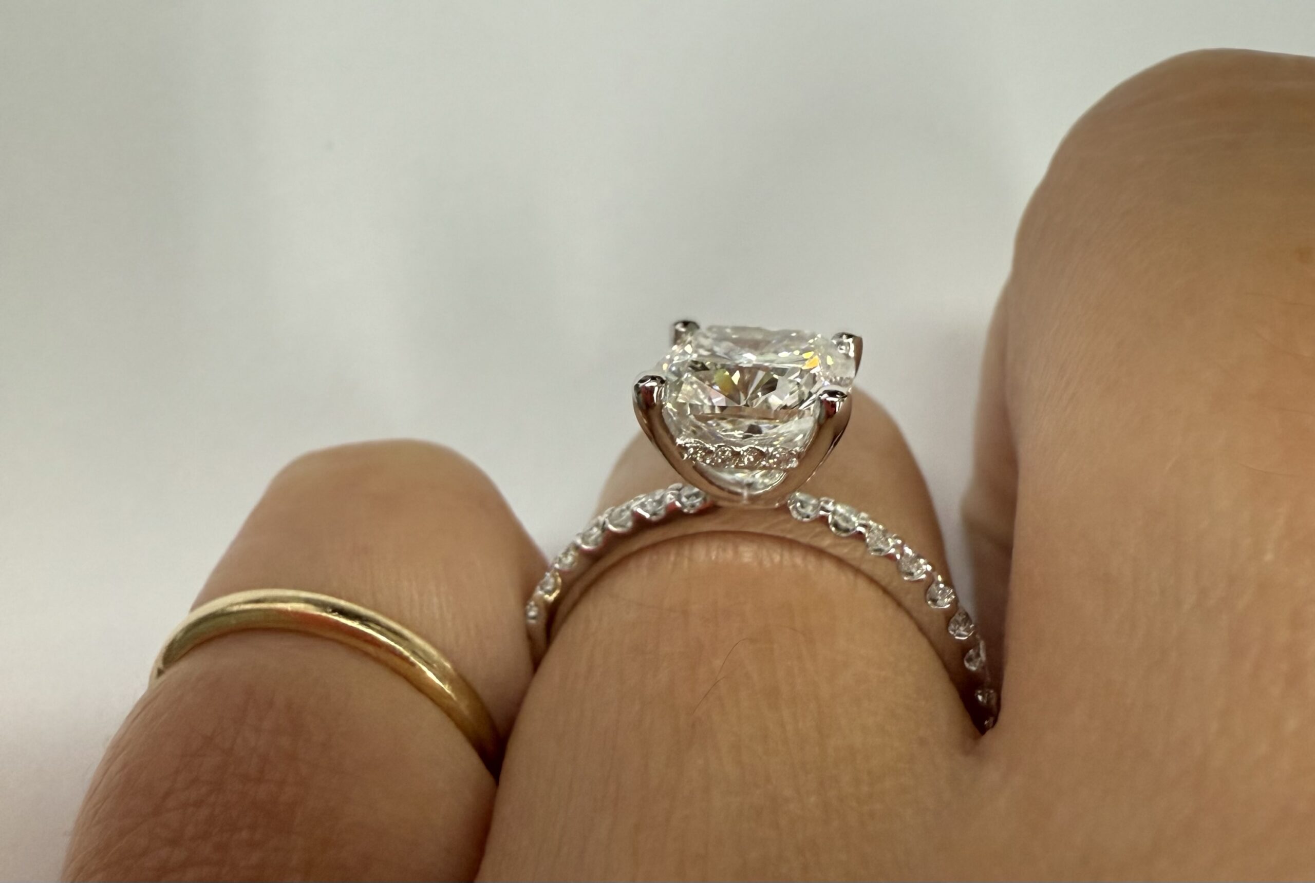 14k White Gold IGI Certified 2.79 Cttw Laboratory Grown Cushion Brilliant Cut Diamond Hidden Halo Ring - Image 28