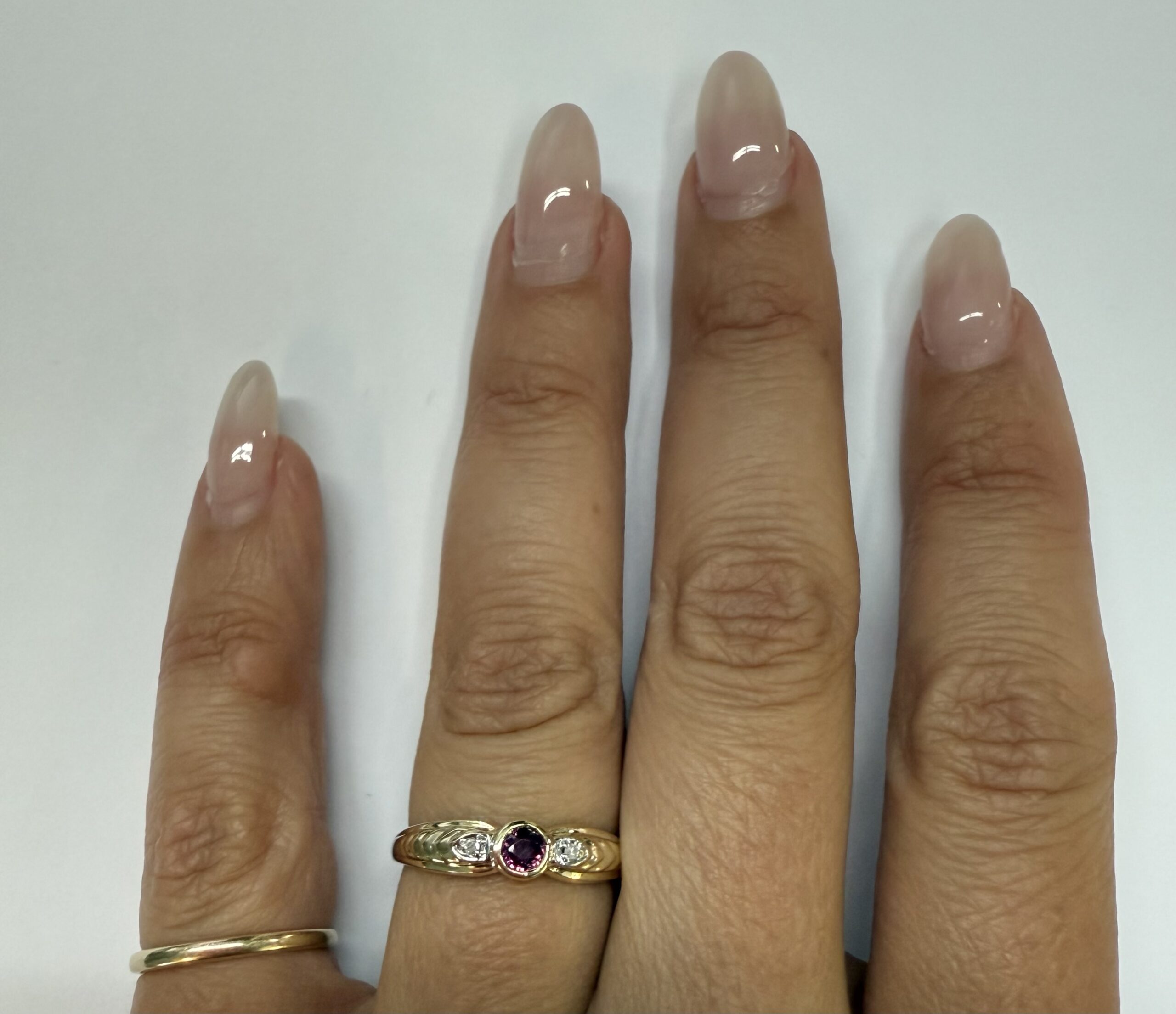 Vintage 14k Yellow Gold Bezel Set Ruby Ring - Image 25