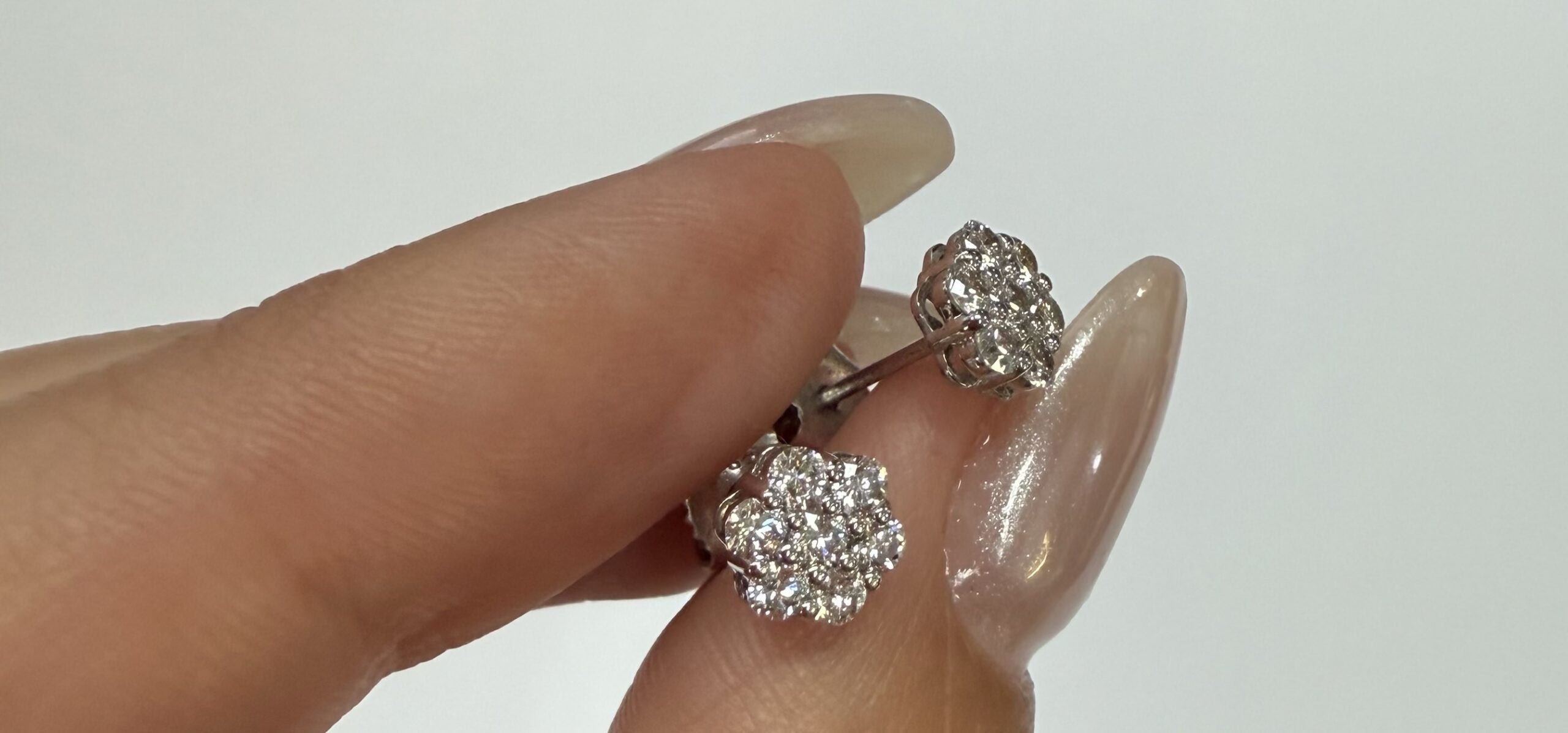 14k White Gold Genuine 1/2 Cttw Round Brilliant Cut Diamond Cluster Stud Earrings - Image 18