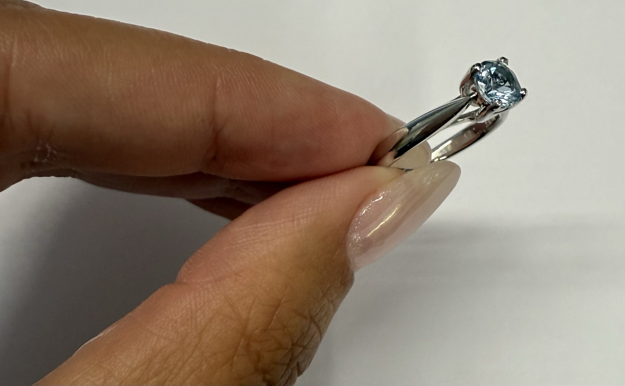 Platinum 3/4 Carat Genuine Aquamarine Ring - Image 23