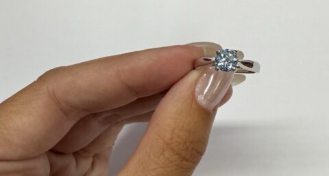 Platinum 3/4 Carat Genuine Aquamarine Ring