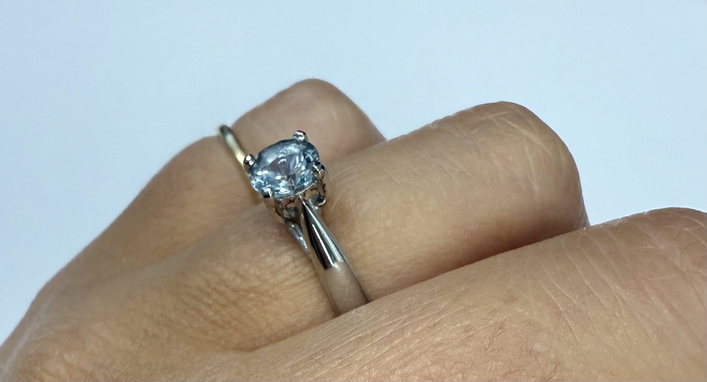 Platinum 3/4 Carat Genuine Aquamarine Ring - Image 15