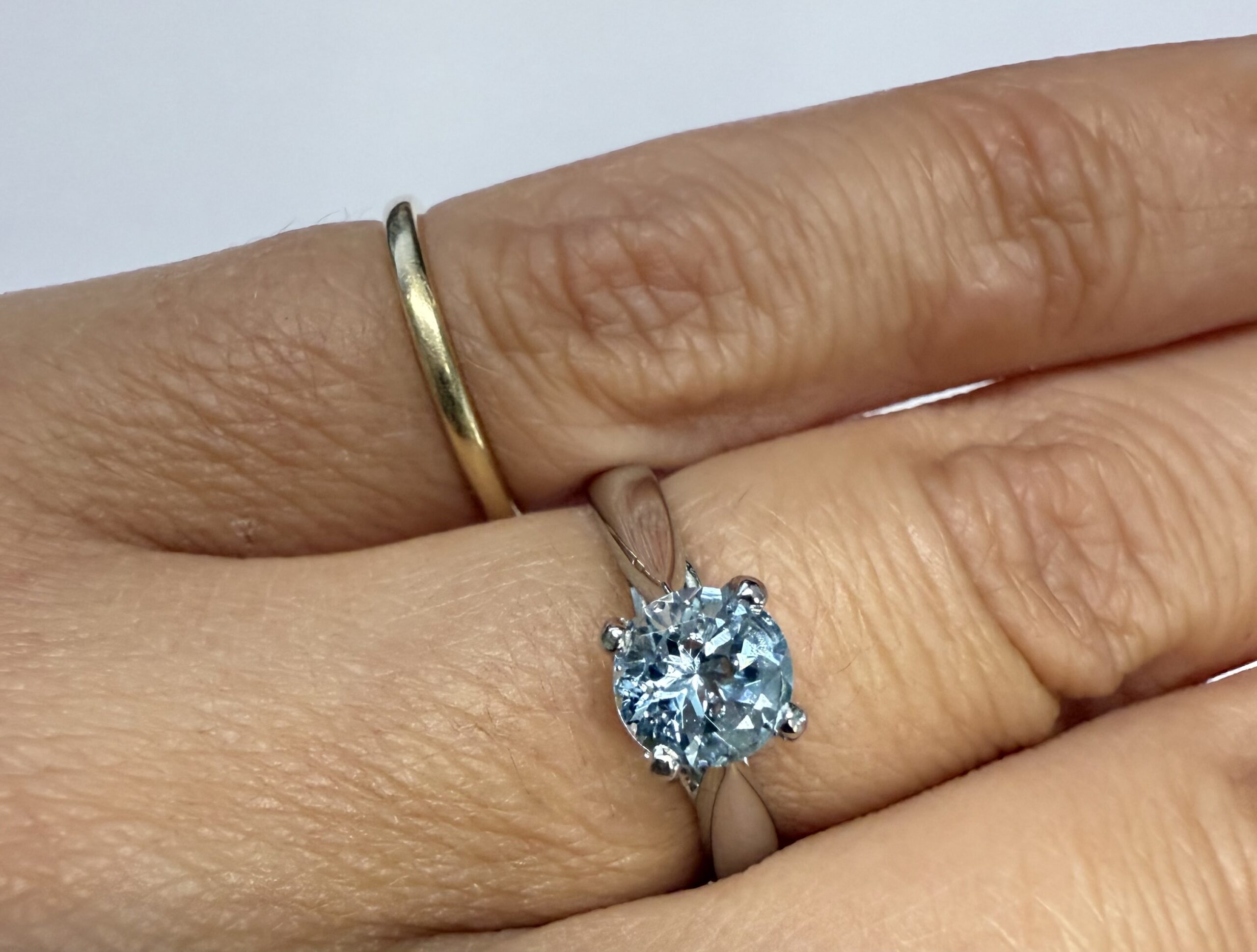 Platinum 3/4 Carat Genuine Aquamarine Ring - Image 16