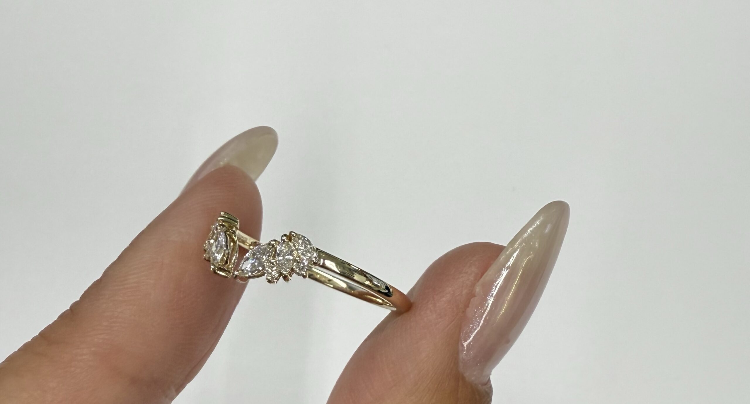 14k Yellow Gold Genuine Laboratory Grown .28 Cttw Marquise & Round Brilliant Cut Diamond Split Band - Image 7