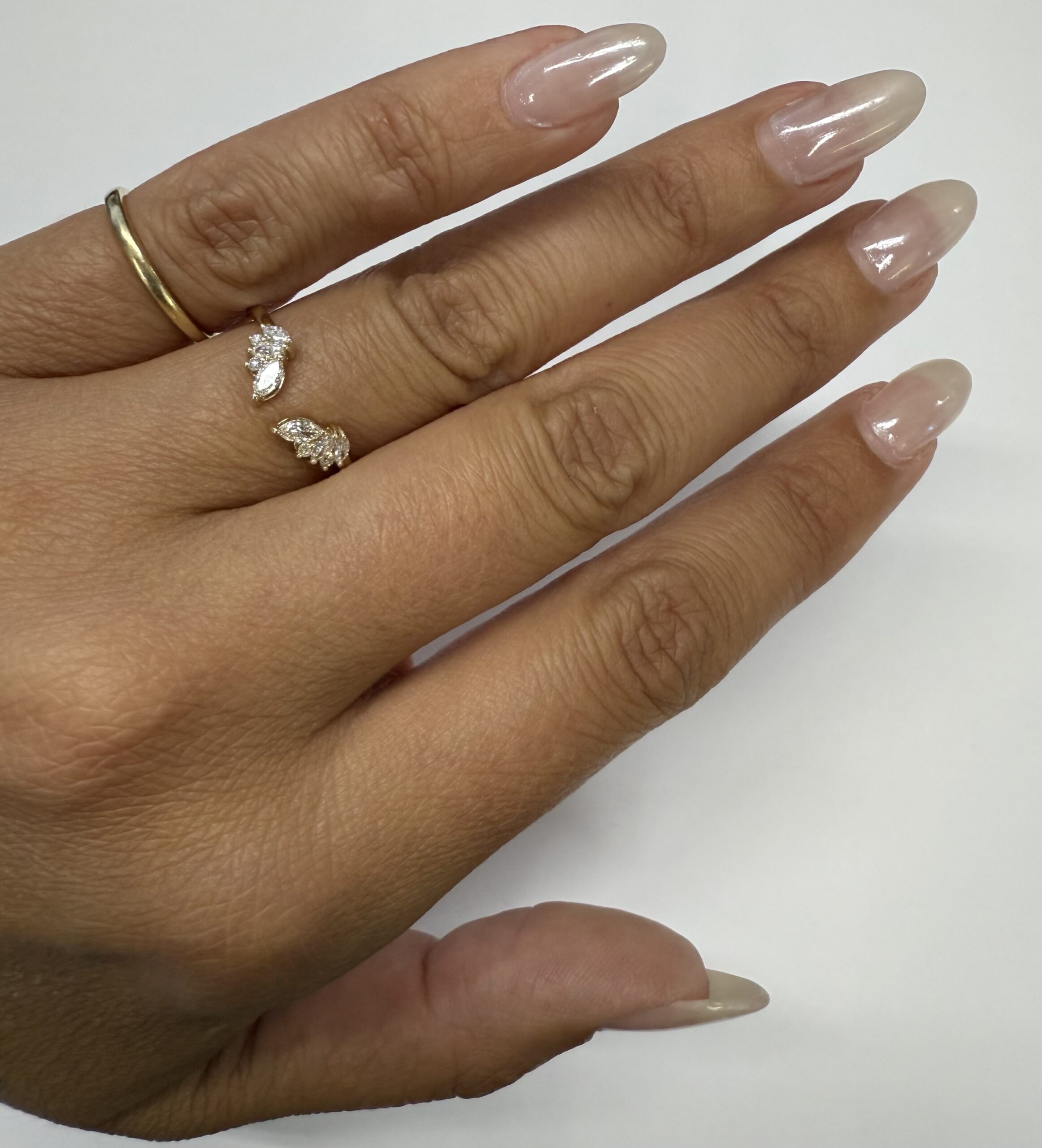 14k Yellow Gold Genuine Laboratory Grown .28 Cttw Marquise & Round Brilliant Cut Diamond Split Band - Image 31