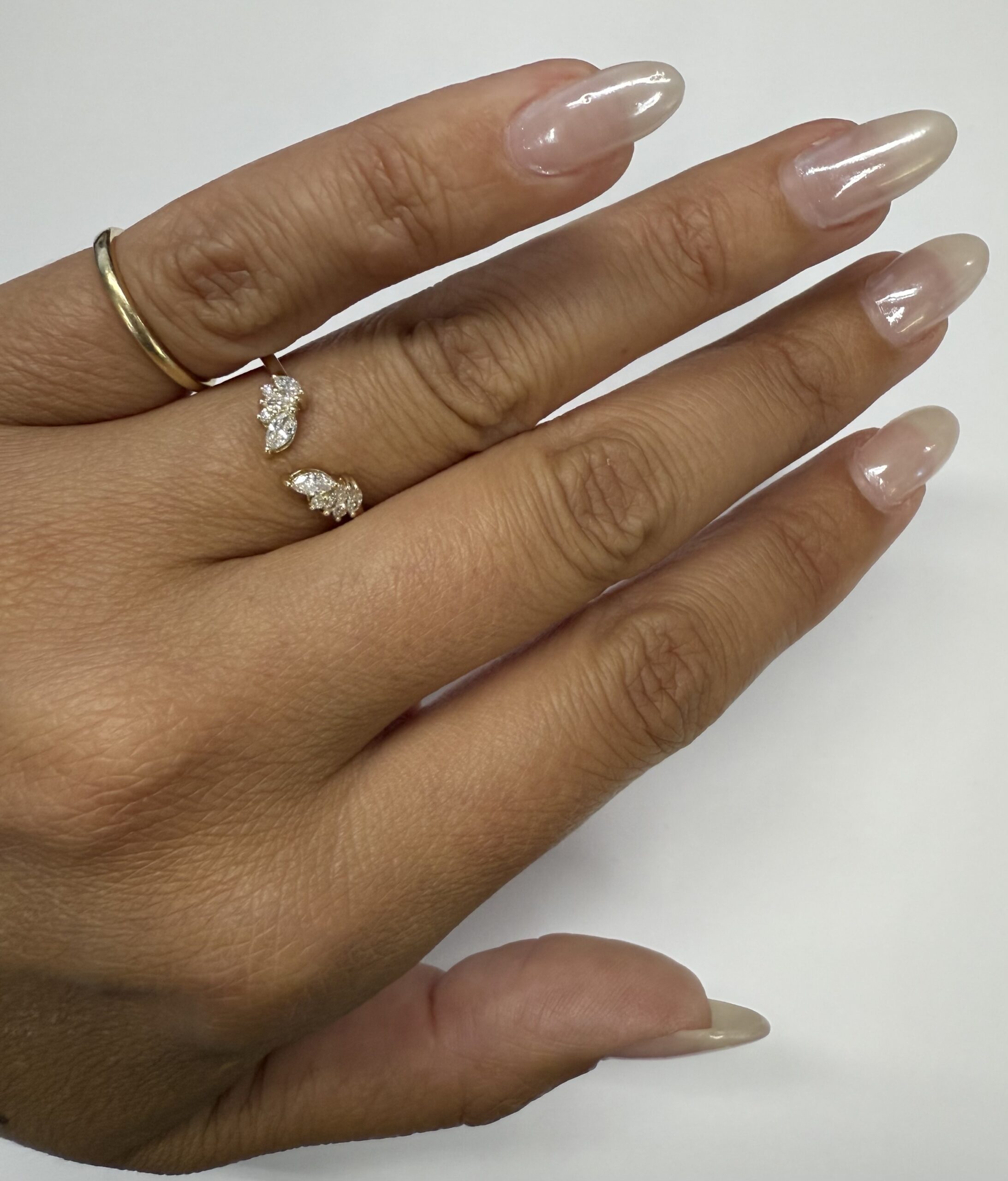 14k Yellow Gold Genuine Laboratory Grown .28 Cttw Marquise & Round Brilliant Cut Diamond Split Band - Image 32