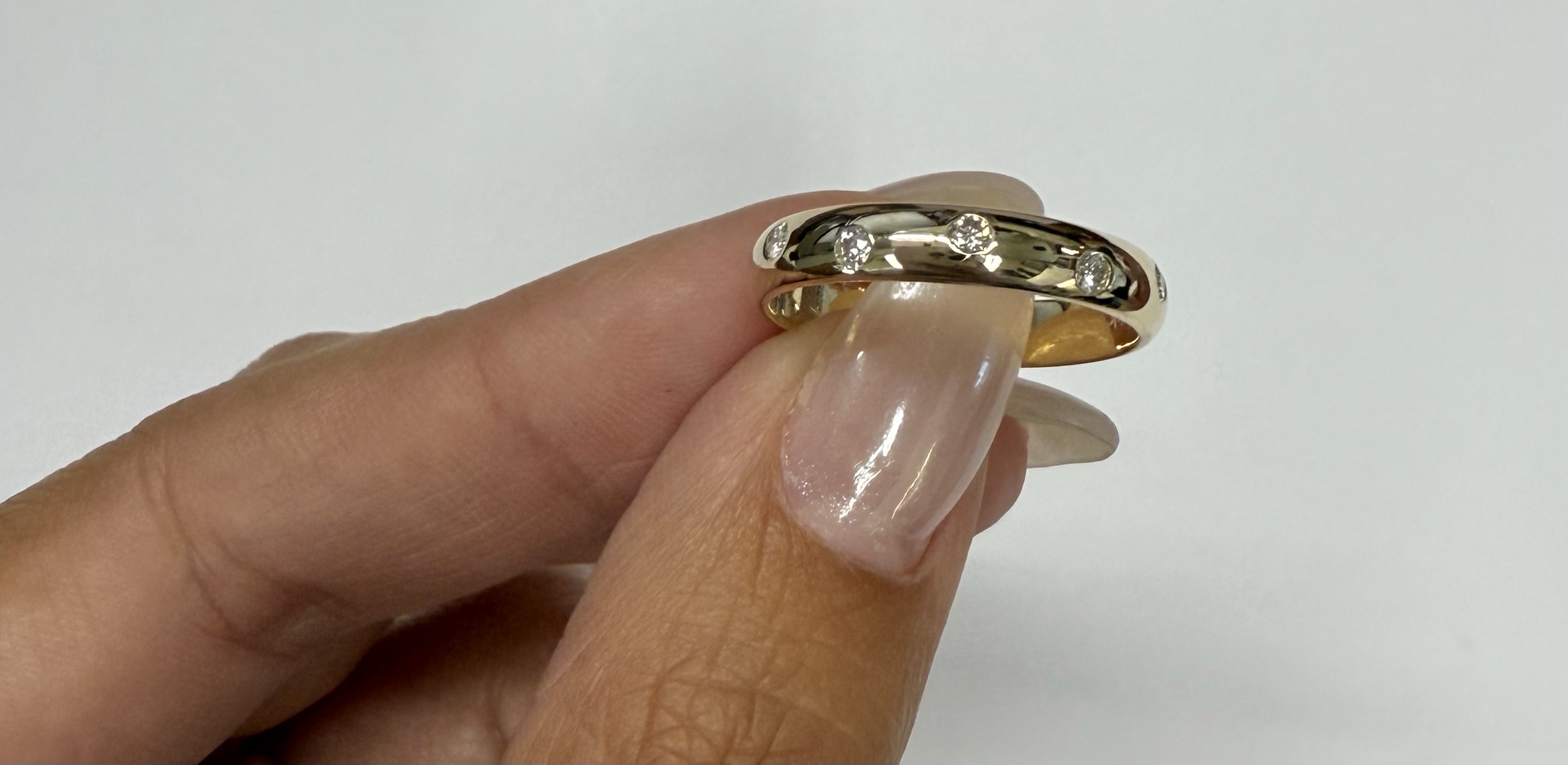 14k Yellow Gold Genuine 4 MM 1/4 Cttw Round Brilliant Cut Diamond Scattered Band - Image 7