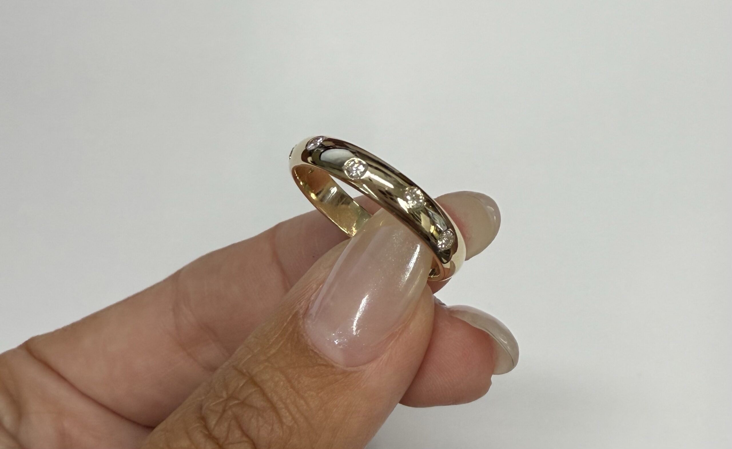 14k Yellow Gold Genuine 4 MM 1/4 Cttw Round Brilliant Cut Diamond Scattered Band - Image 10