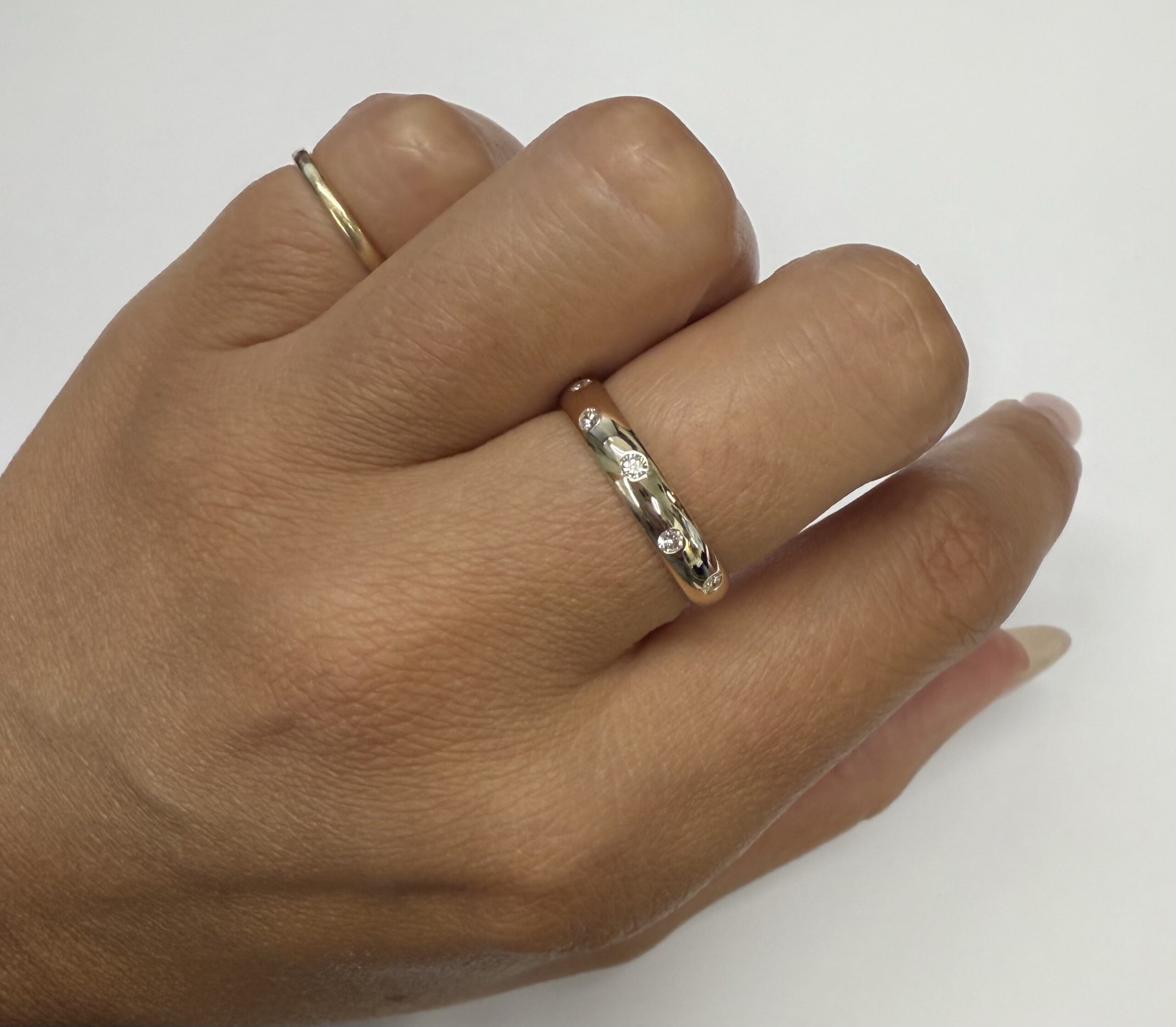 14k Yellow Gold Genuine 4 MM 1/4 Cttw Round Brilliant Cut Diamond Scattered Band - Image 20