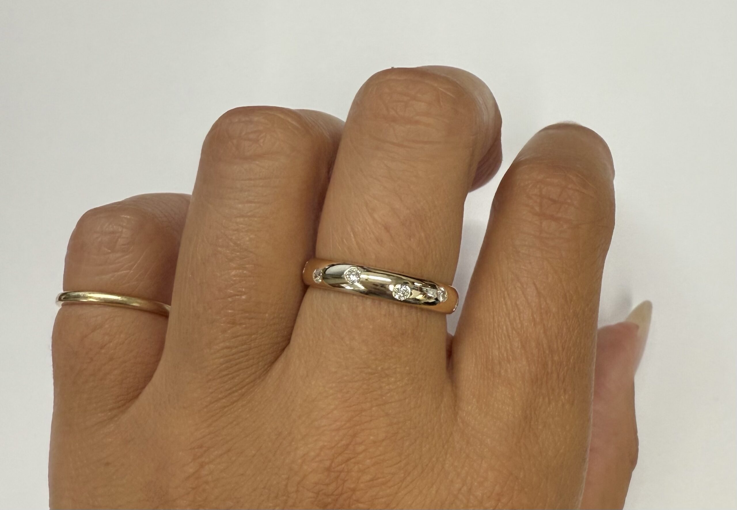 14k Yellow Gold Genuine 4 MM 1/4 Cttw Round Brilliant Cut Diamond Scattered Band - Image 24