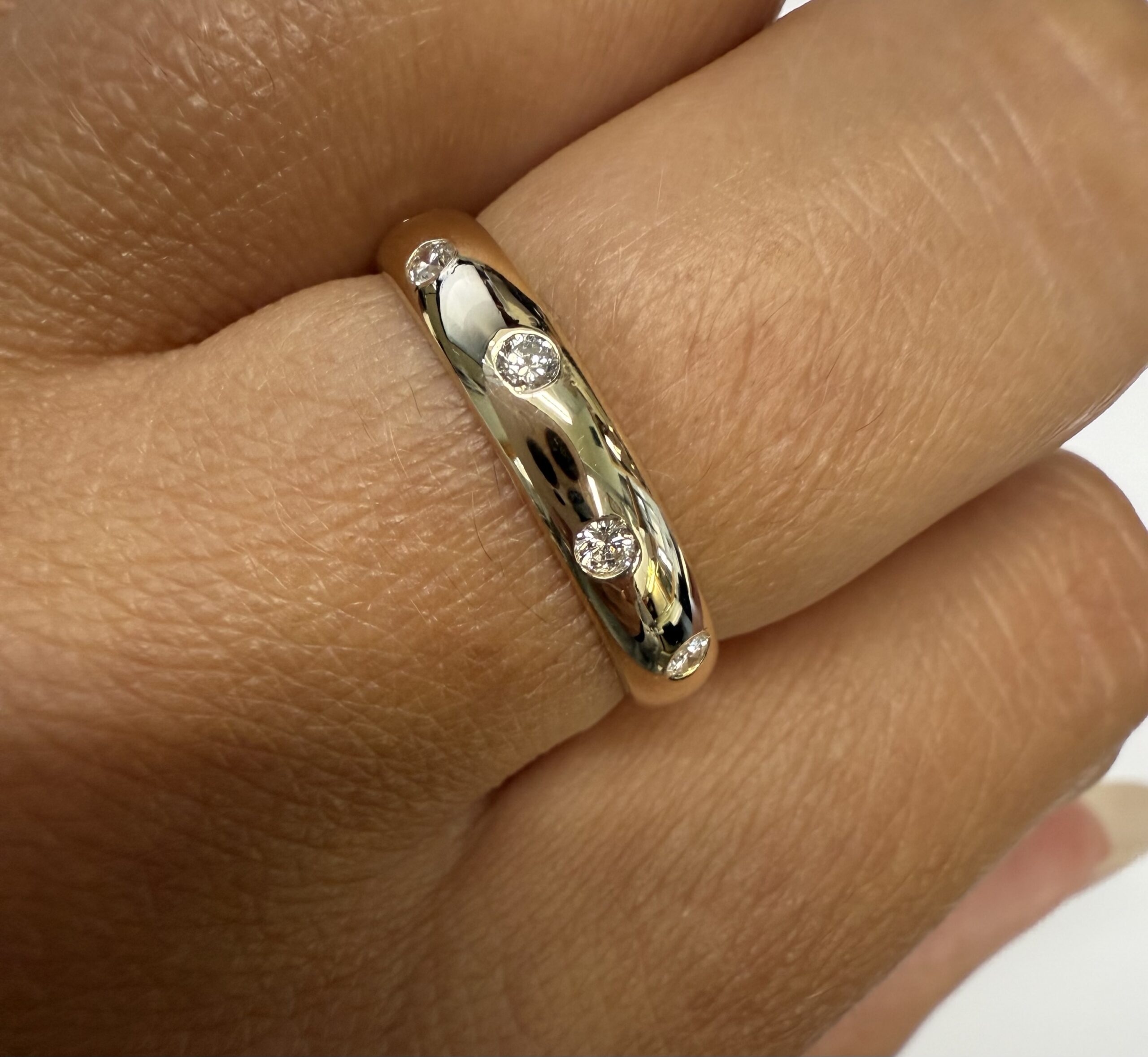 14k Yellow Gold Genuine 4 MM 1/4 Cttw Round Brilliant Cut Diamond Scattered Band - Image 29