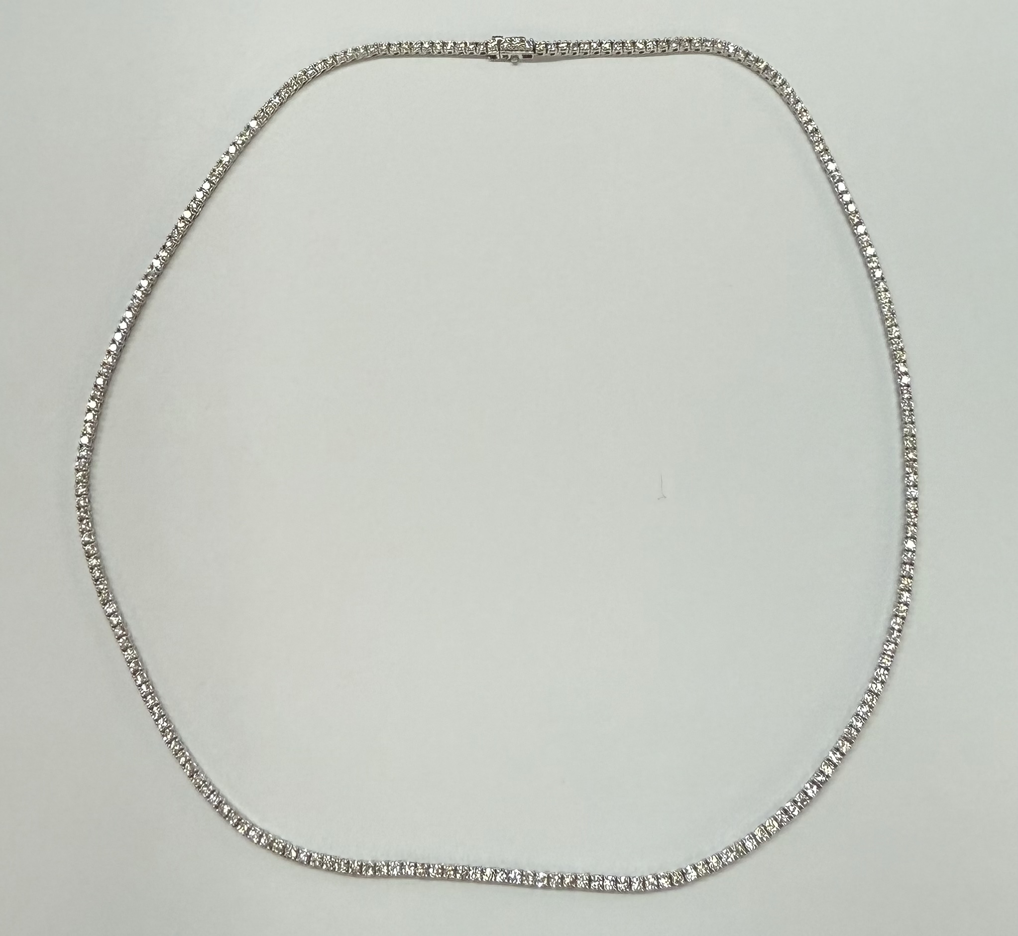 14k White Gold 17" 4.39 Cttw Round Brilliant Cut Diamond Tennis Necklace - Image 7