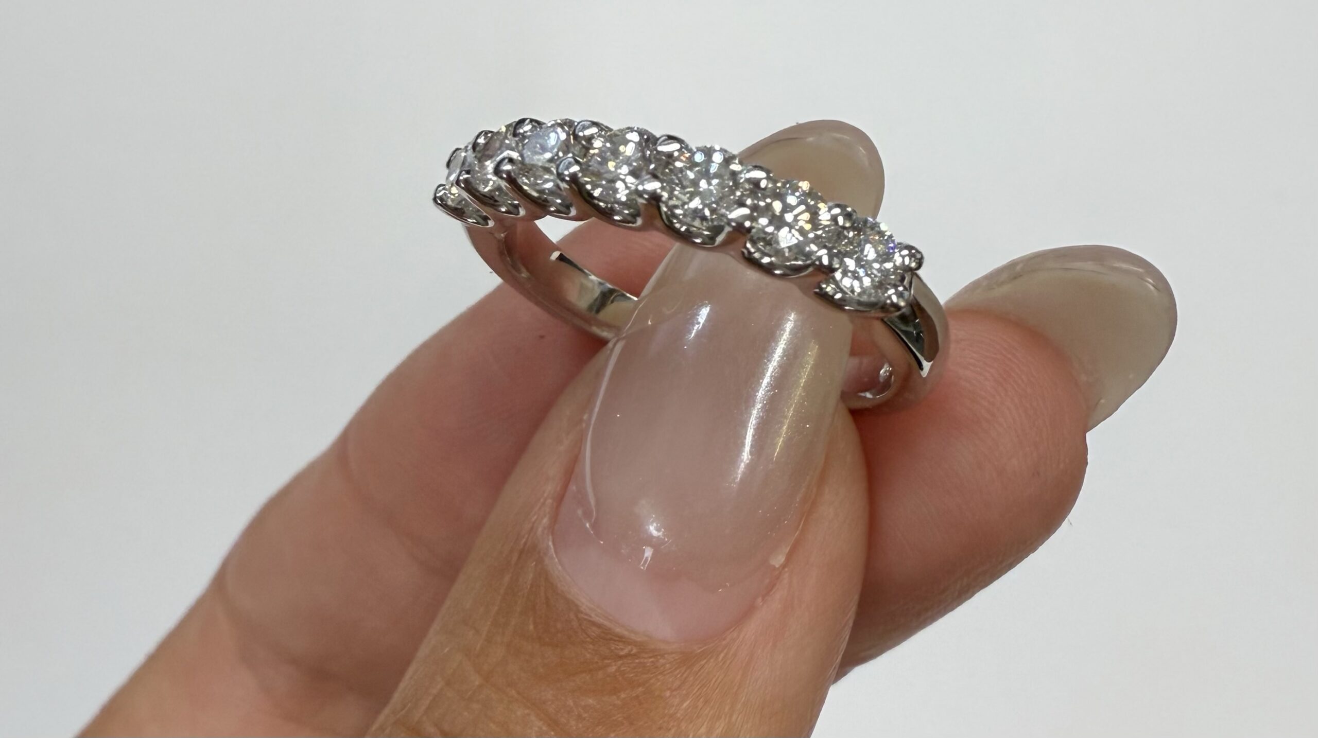 14k White Gold 7 Stone Genuine .70 Cttw Round Brilliant Cut Diamond U Prong Band - Image 38
