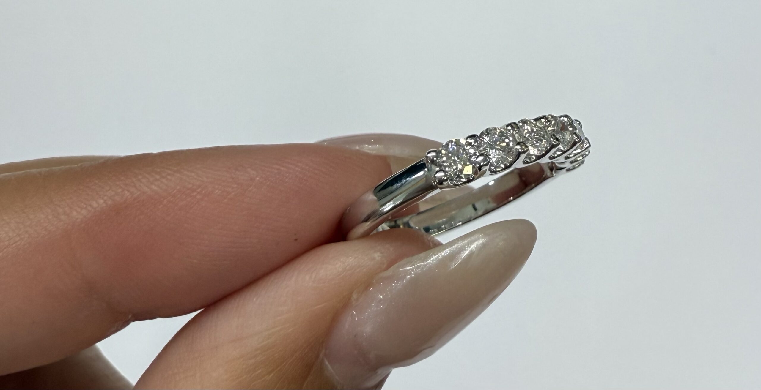 14k White Gold 7 Stone Genuine .70 Cttw Round Brilliant Cut Diamond U Prong Band - Image 36