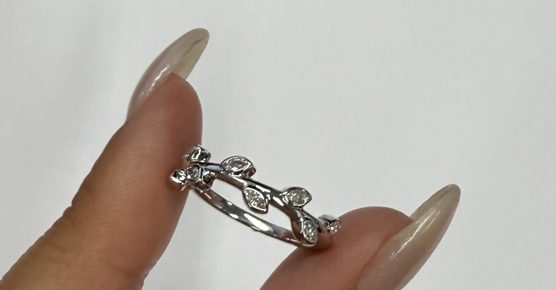 14k White Gold Genuine 1/4 Cttw Marquise Diamond Bezel Band - Image 15