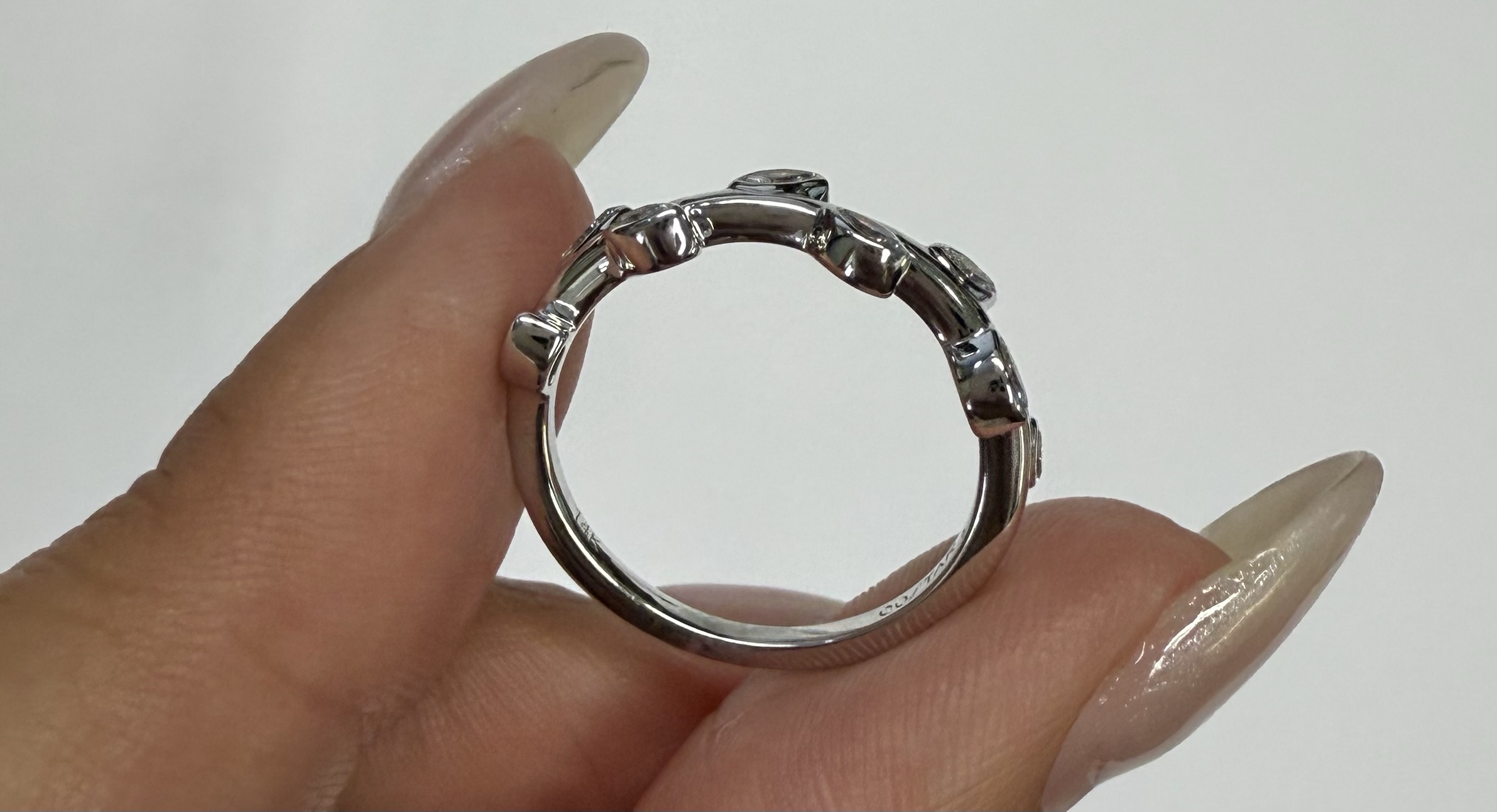 14k White Gold Genuine 1/4 Cttw Marquise Diamond Bezel Band - Image 14