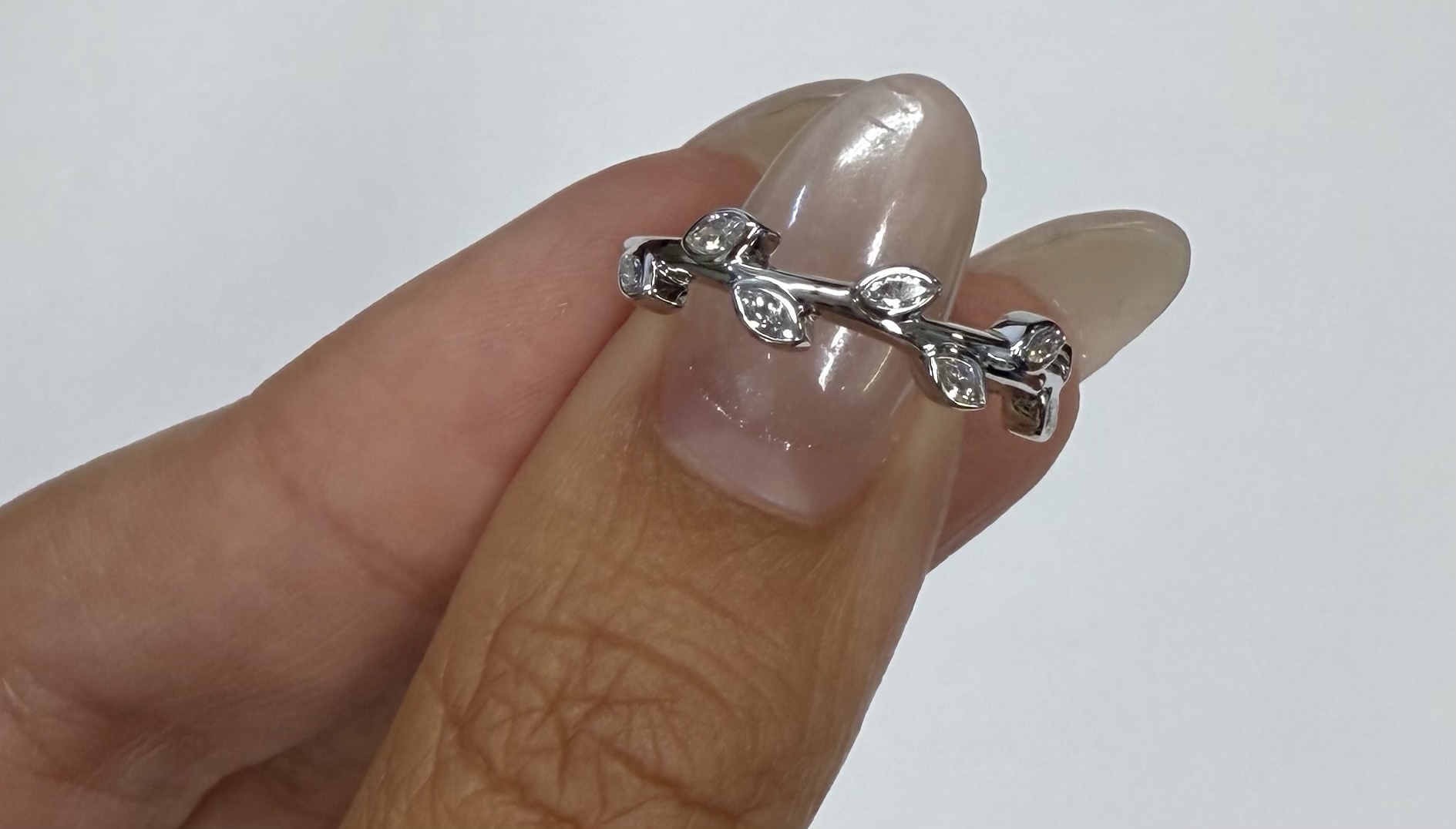 14k White Gold Genuine 1/4 Cttw Marquise Diamond Bezel Band - Image 10