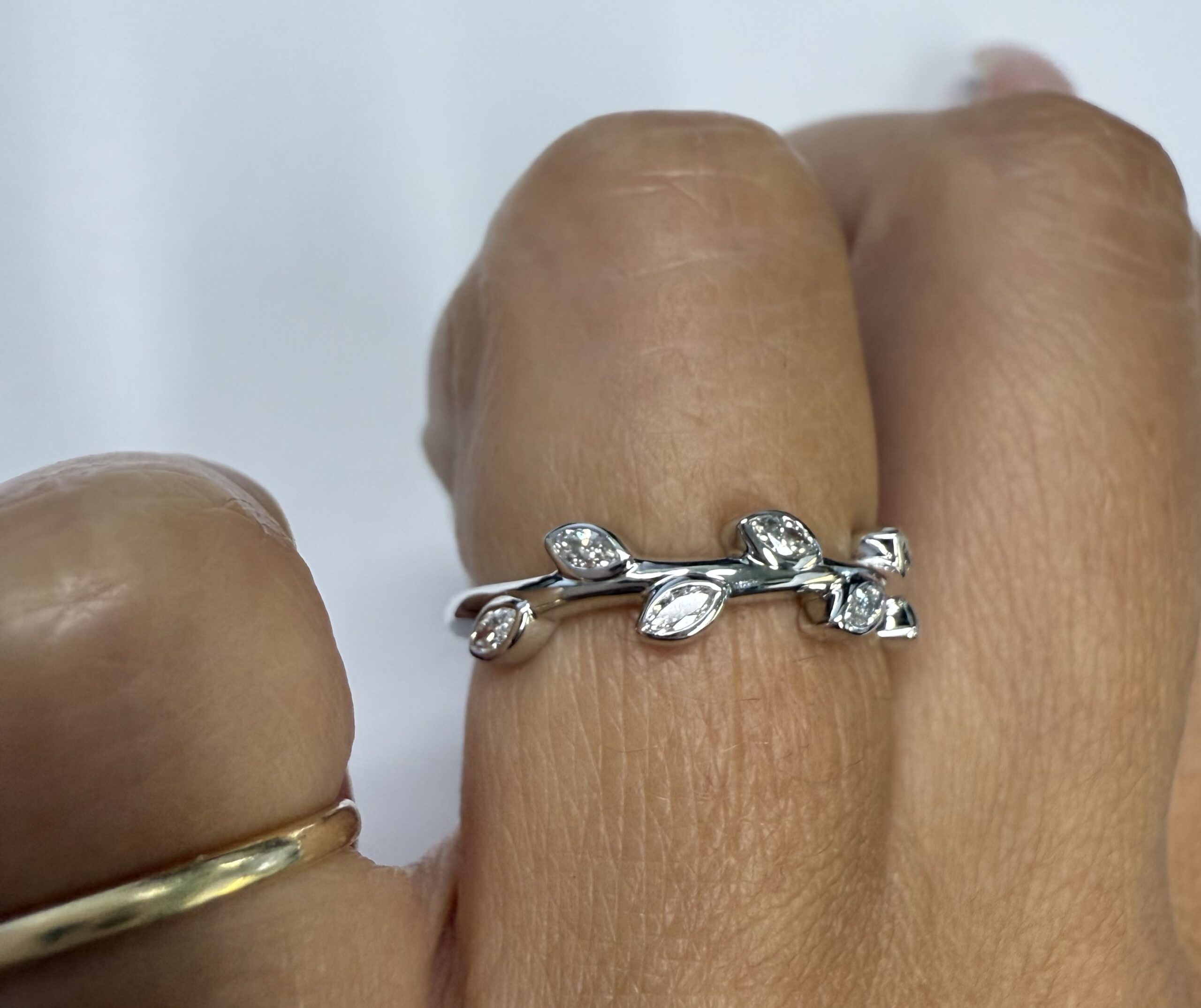 14k White Gold Genuine 1/4 Cttw Marquise Diamond Bezel Band - Image 31